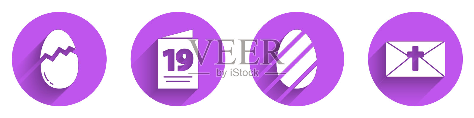 带着复活节快乐的破蛋贺卡图标素材