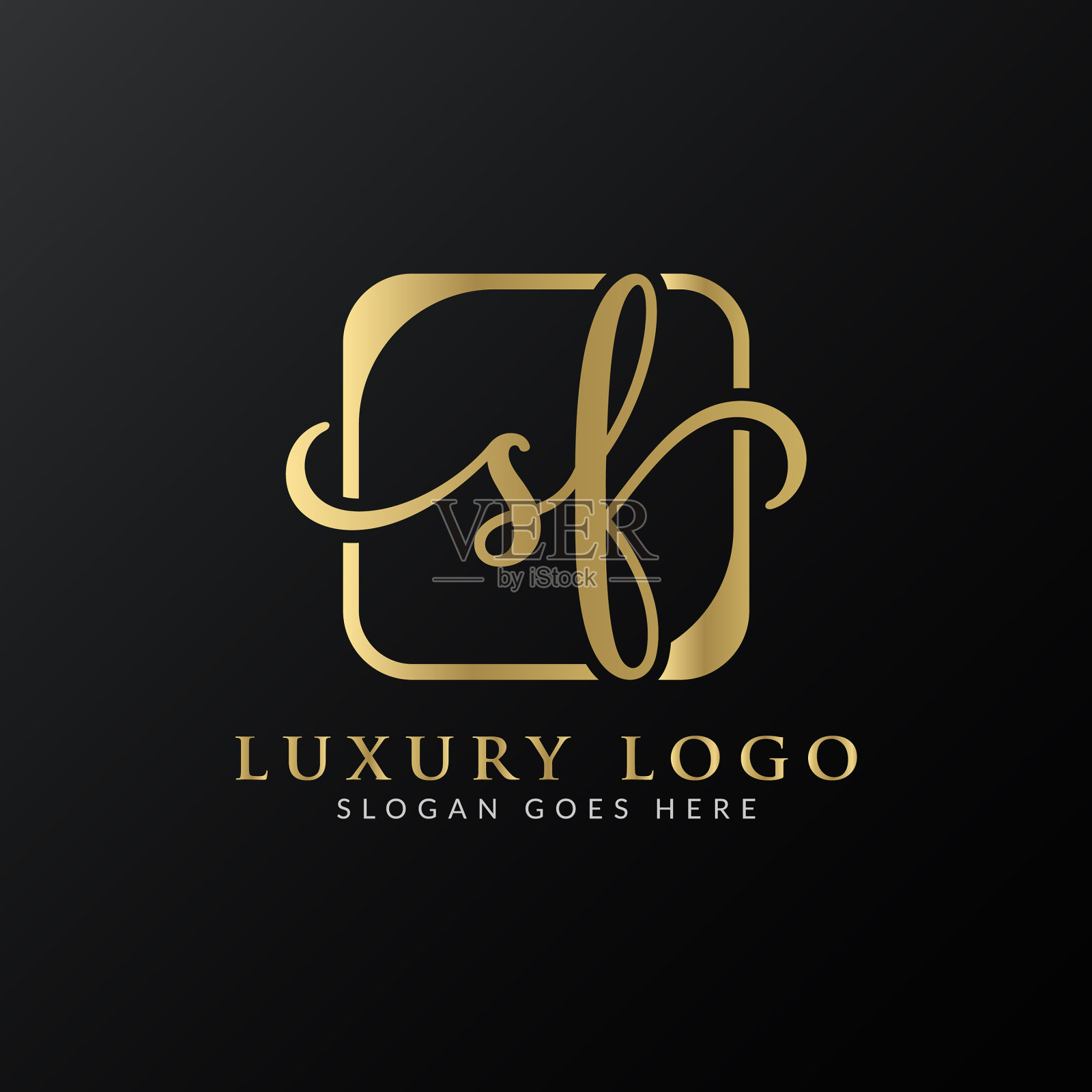 初始sf字母标志设计模板摘要插画图片素材