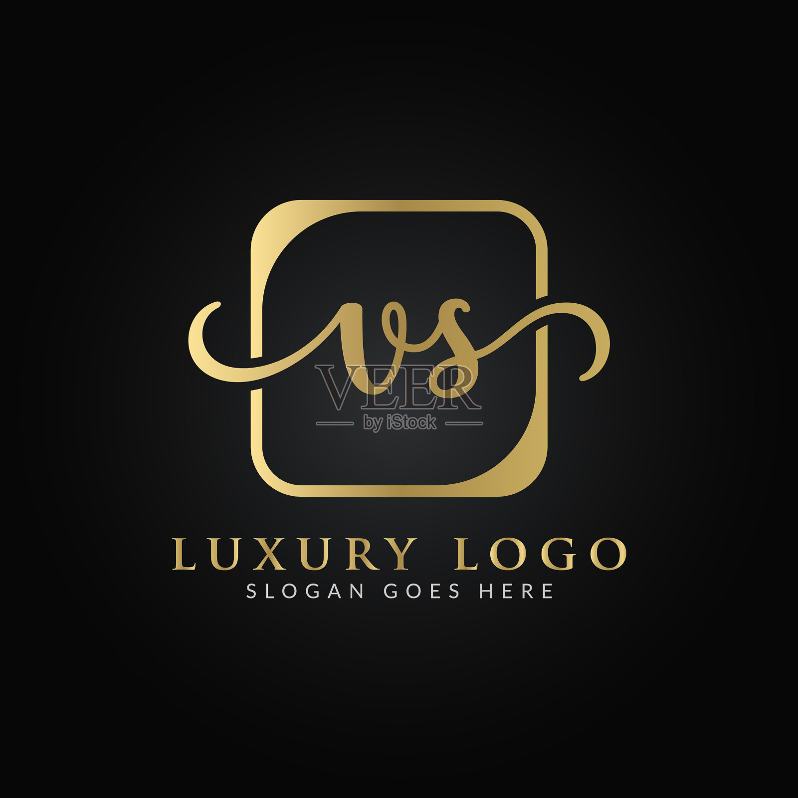 首字母vs字母标志现代排版模板插画图片素材