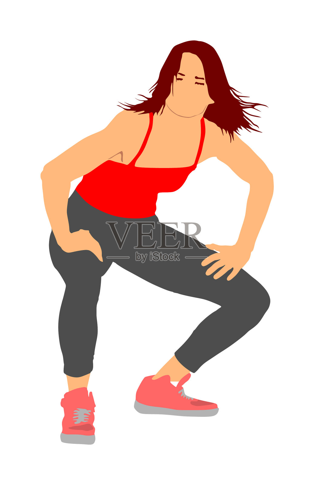 摩登舞女插画图片素材