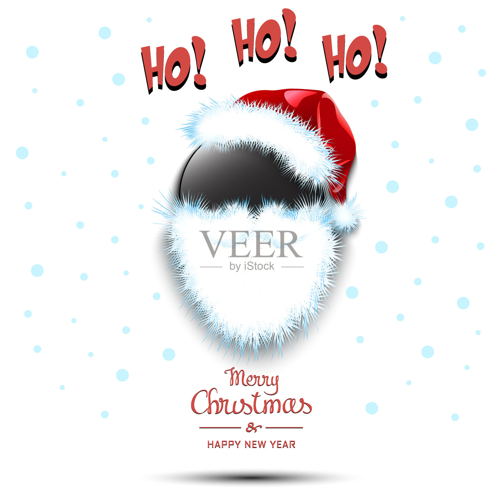 圣诞老人的冰球新年快乐插画图片素材