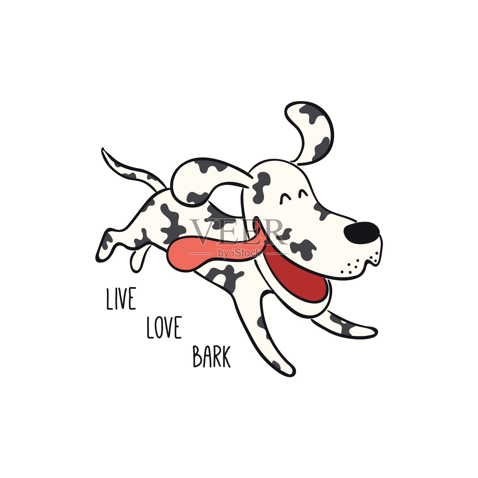 可爱有趣的狗狗小狗跑引活爱吠插画图片素材