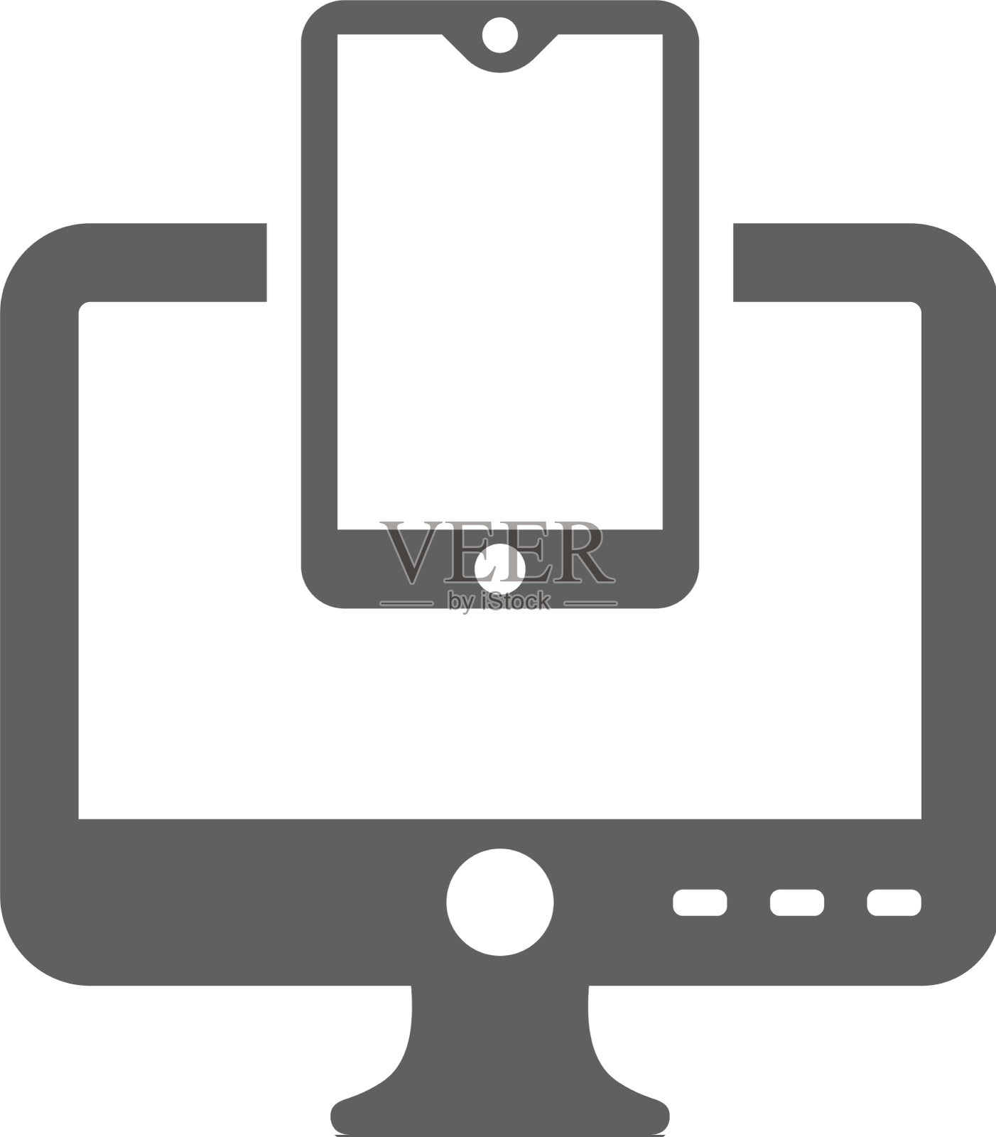 应用设备响应式设计图标为灰色插画图片素材