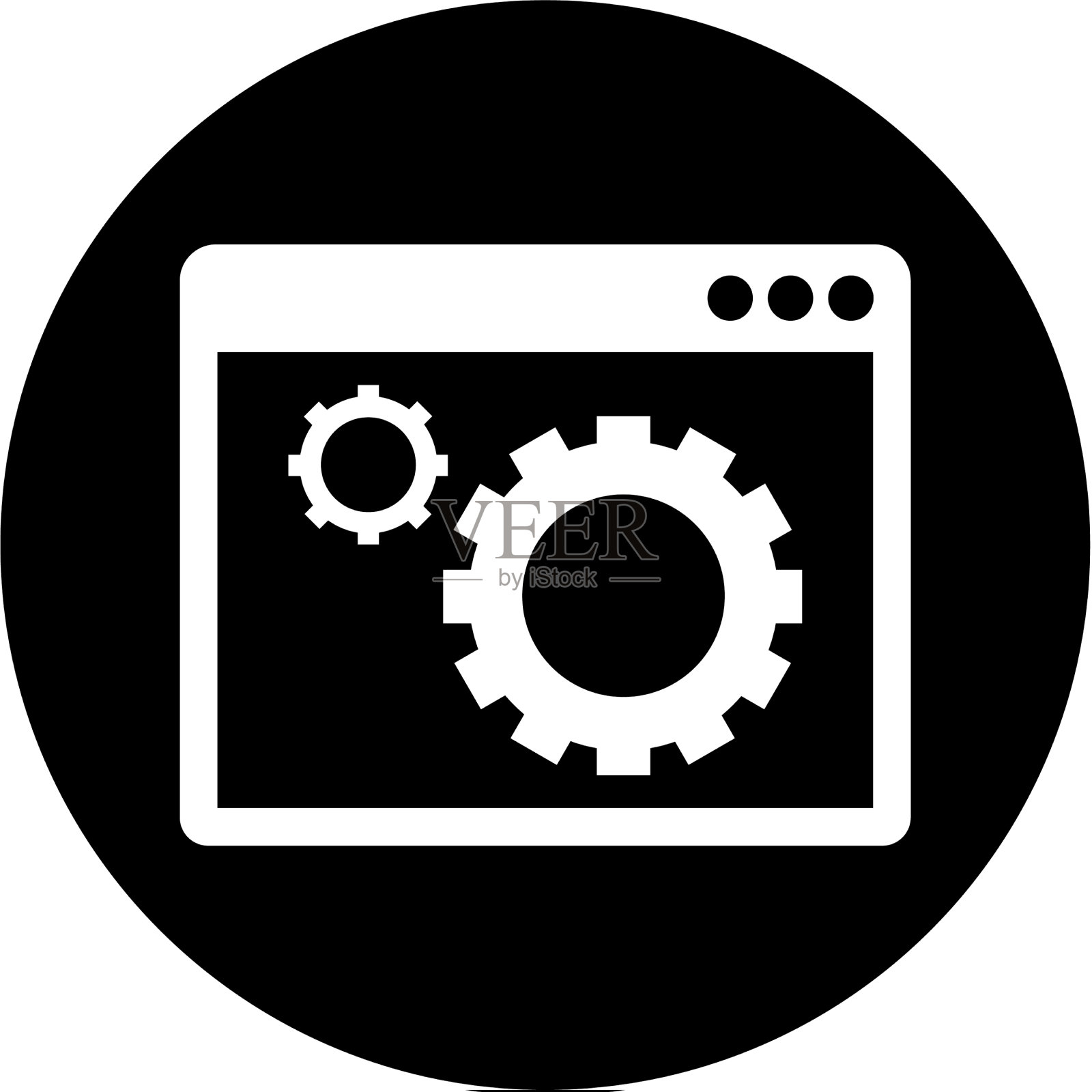 浏览器齿轮网页图标黑色图标素材