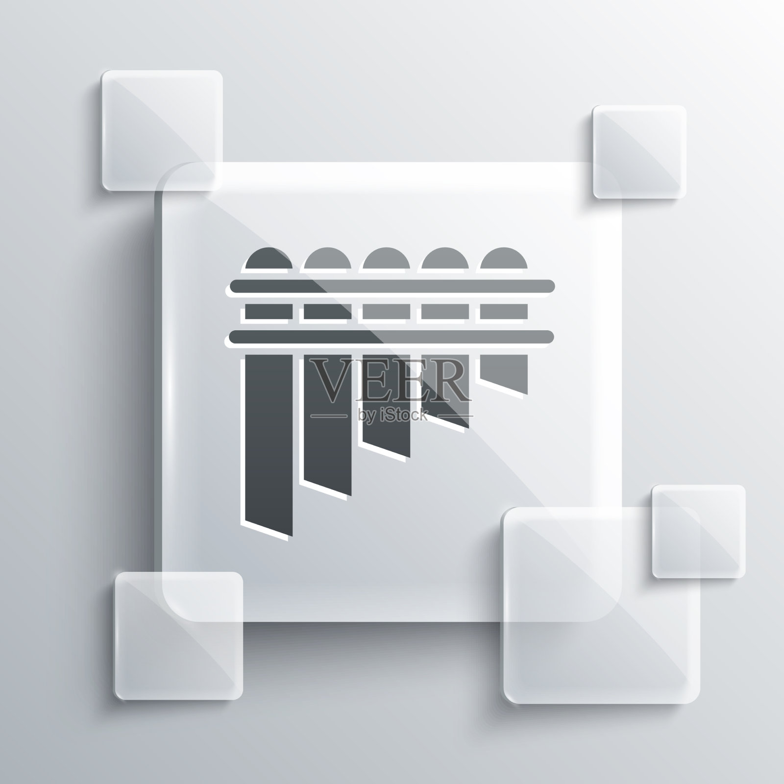 灰色排箫图标孤立在灰色背景图标素材