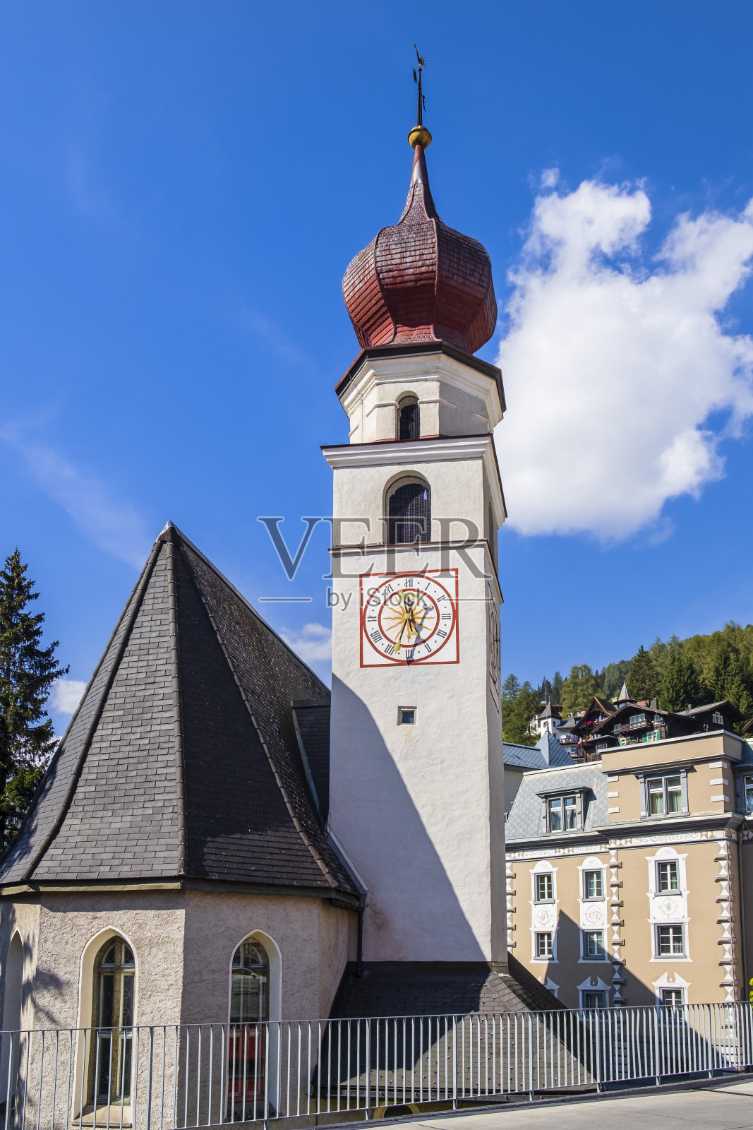 达沃斯，圣奥杜尔教堂-瑞士照片摄影图片