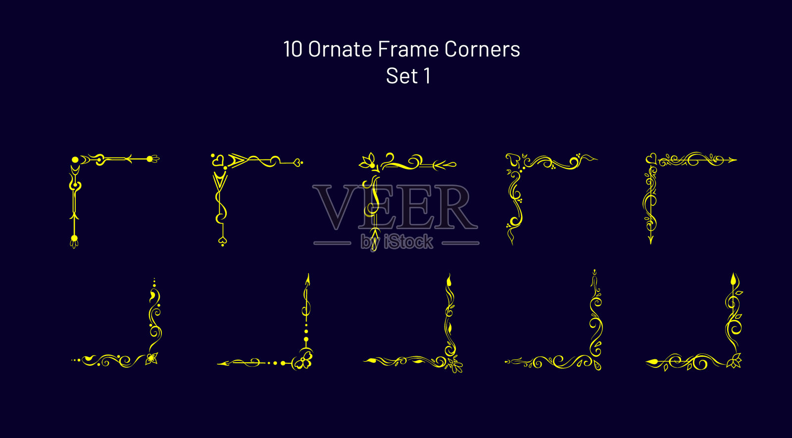 装饰设计的角落小品集插画图片素材