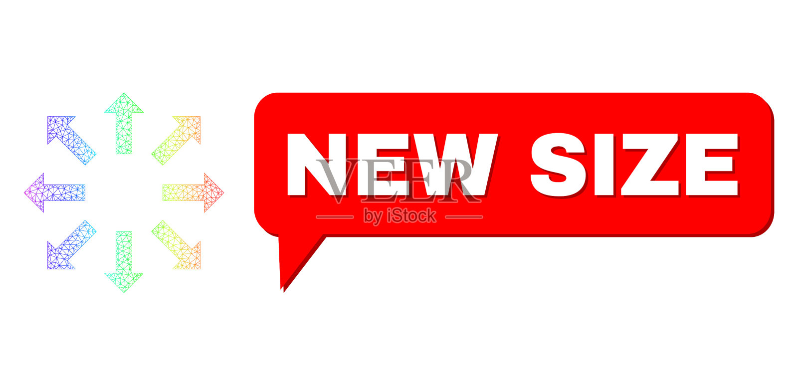 光谱净梯度爆炸箭头图标和新的设计元素图片