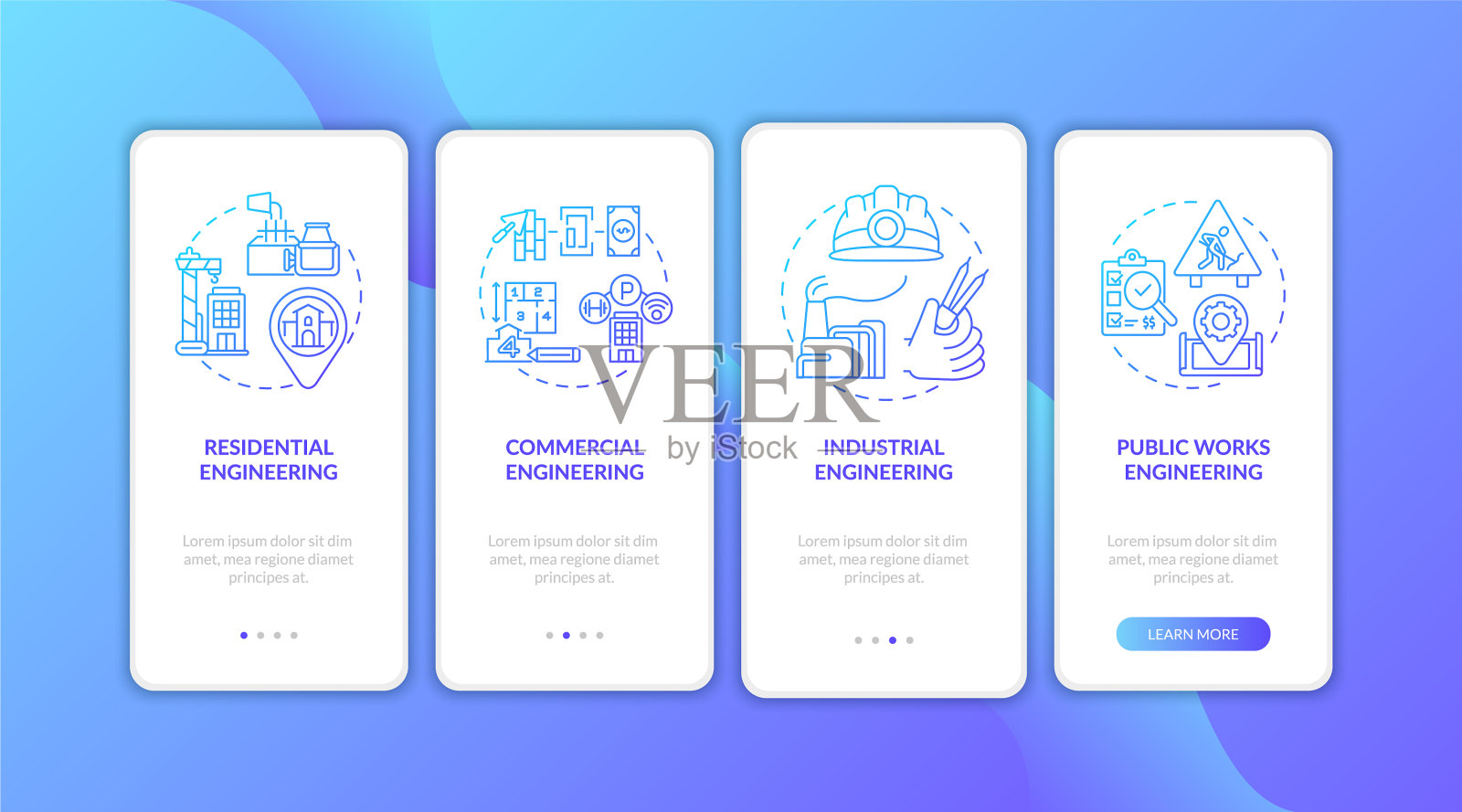 工业工程深蓝色插画图片素材