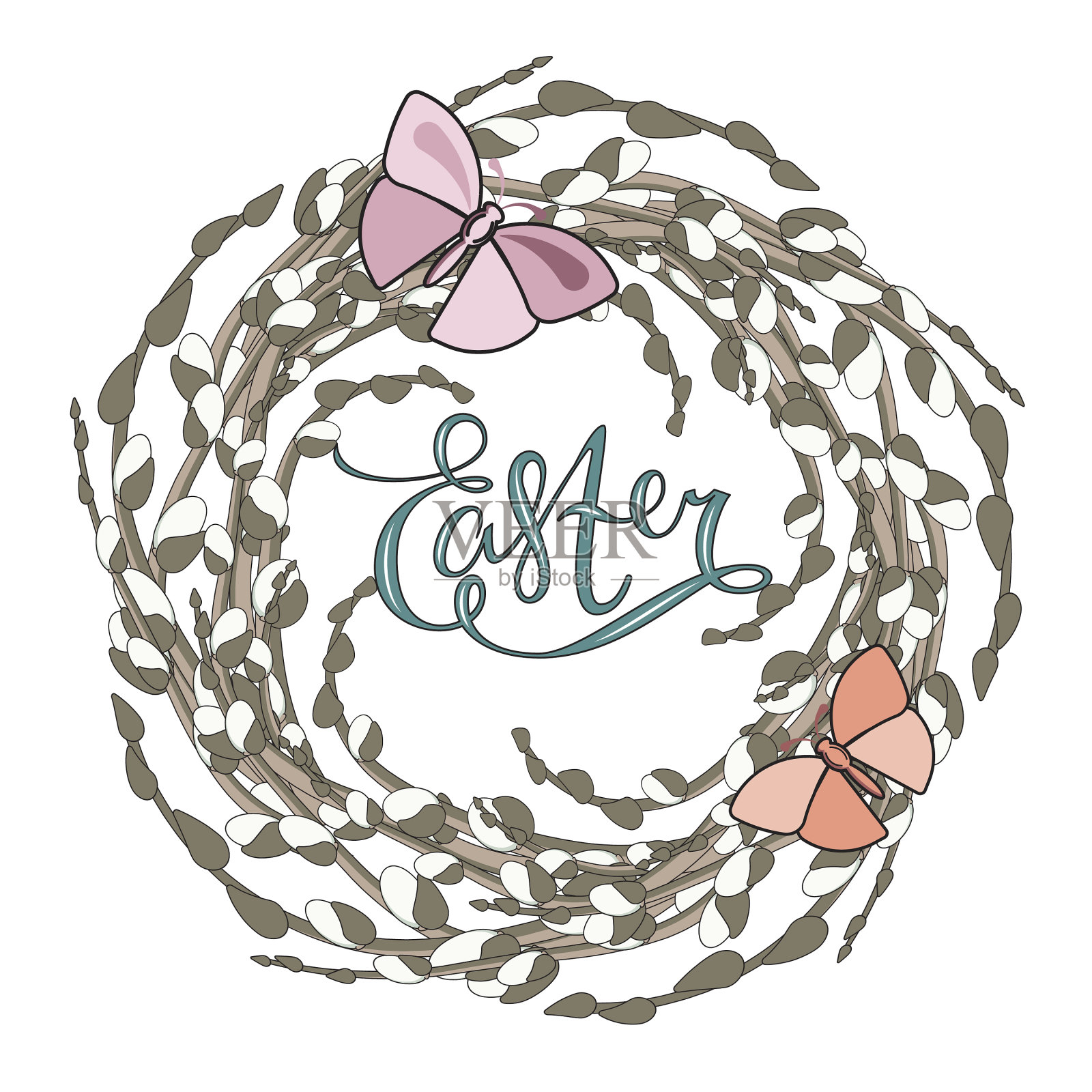 写复活节快乐祝福复活节插画图片素材