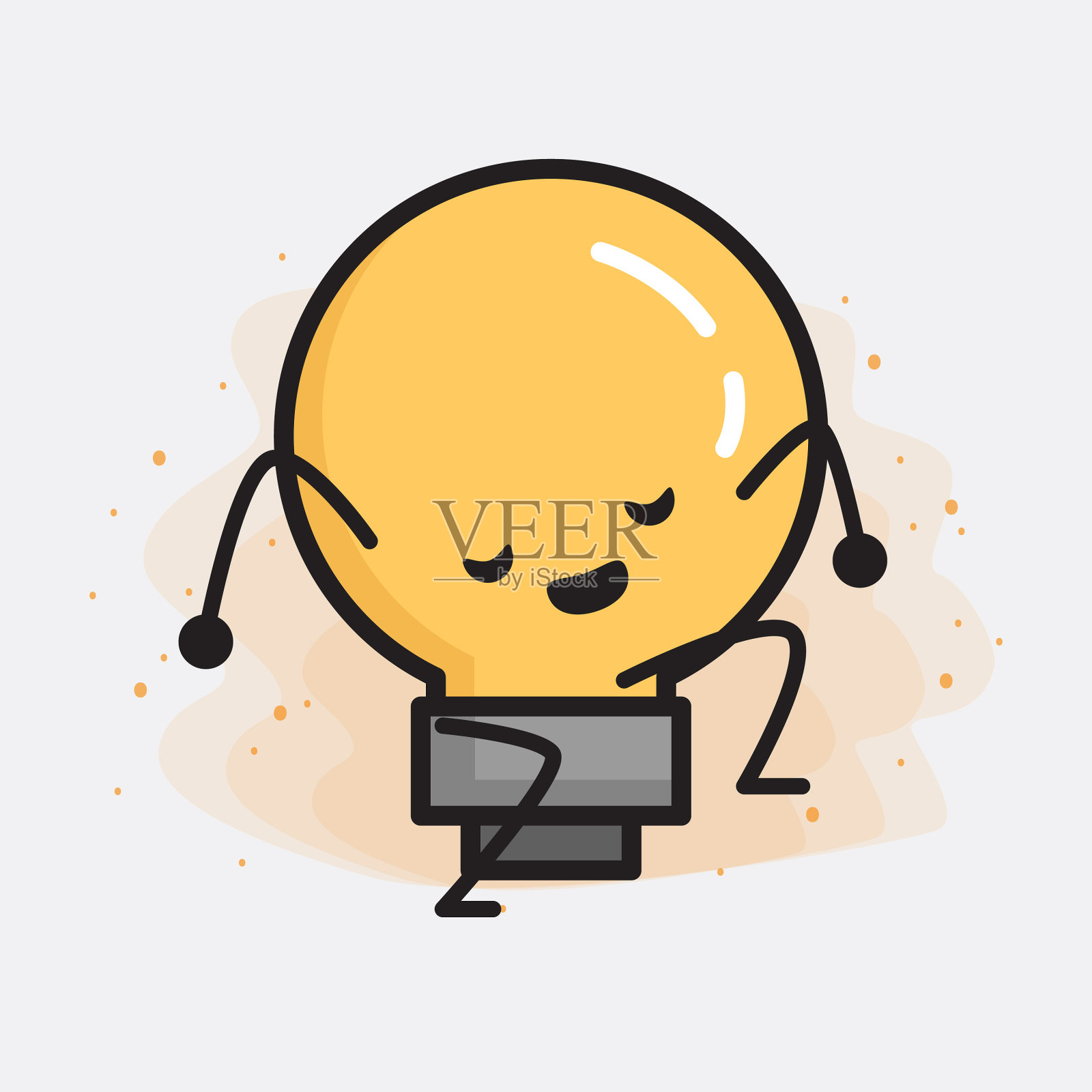灯泡可爱的角色图标插画图片素材