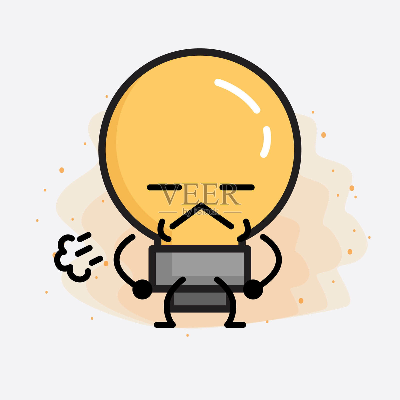 灯泡可爱的角色图标插画图片素材