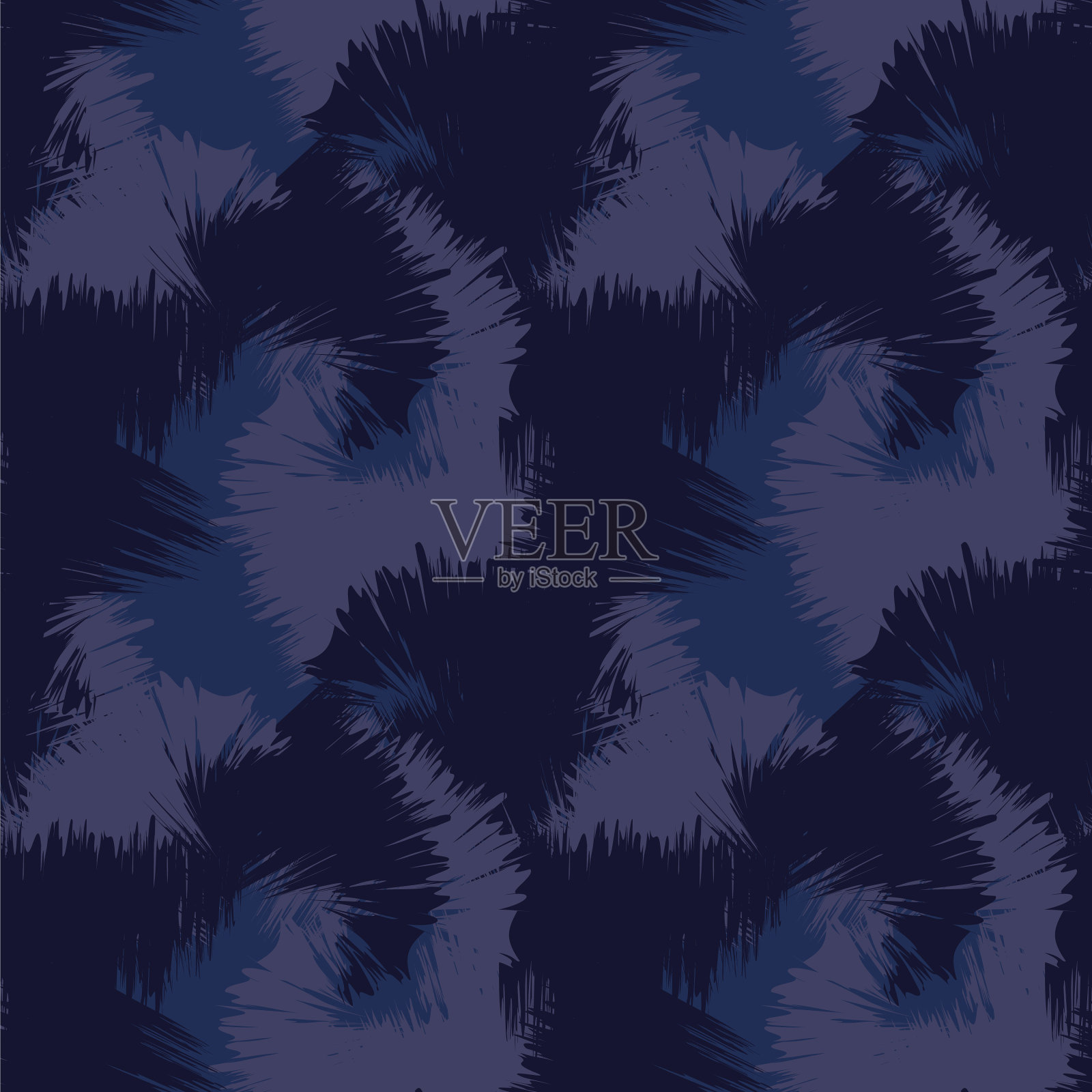 蓝色笔触伪装抽象无缝插画图片素材