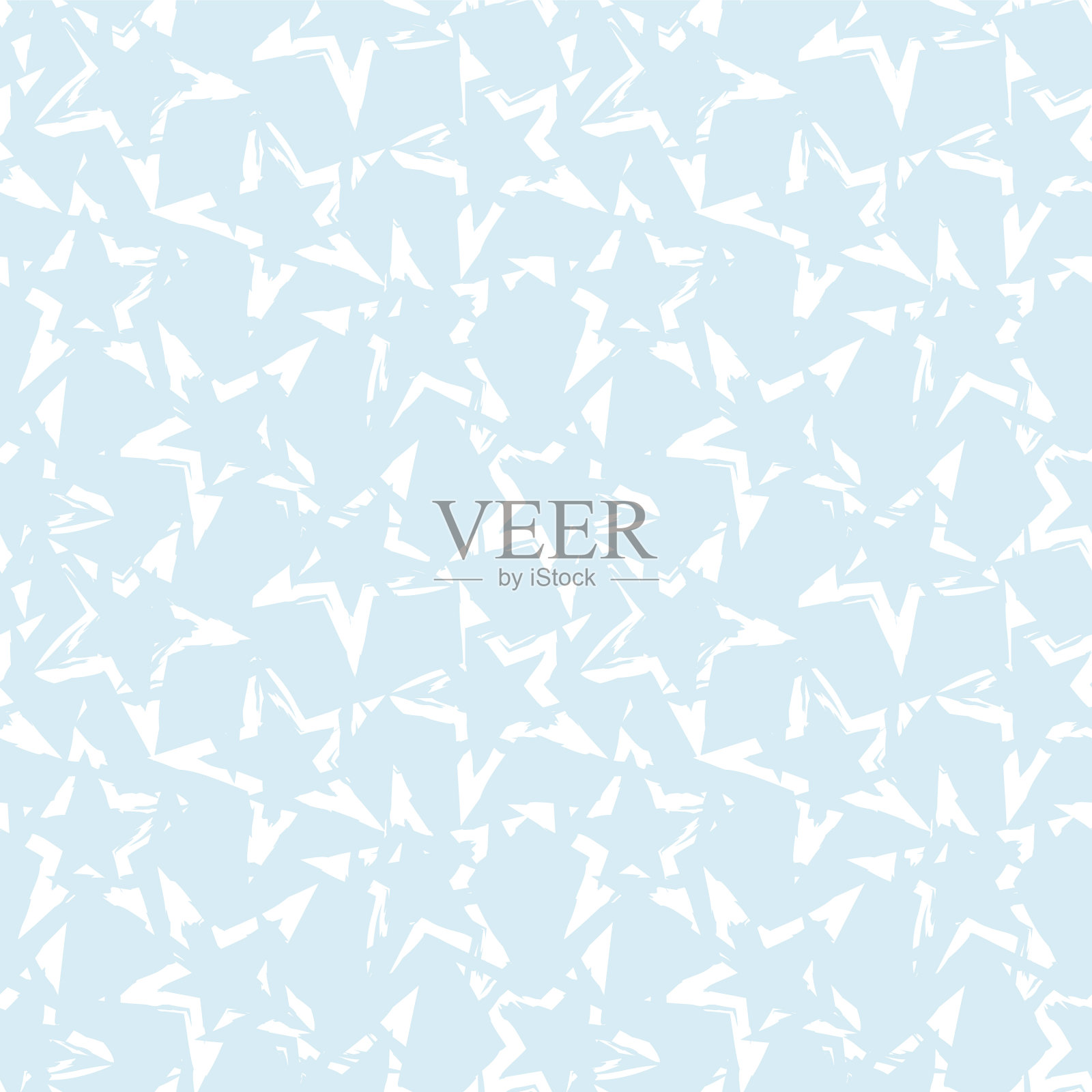 天蓝色星星笔触无缝图案插画图片素材