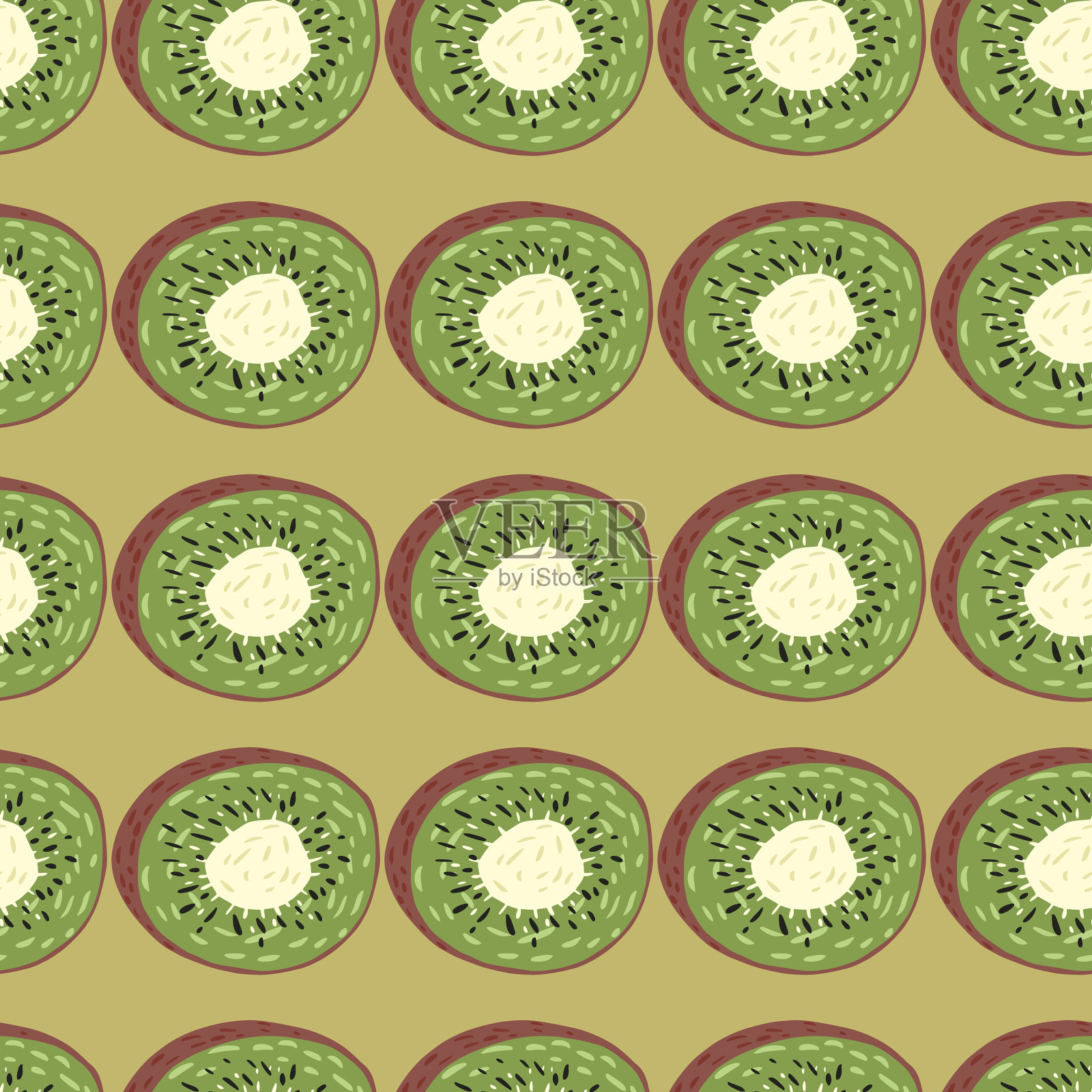 简单的无缝模式在柔和的绿色调色板插画图片素材