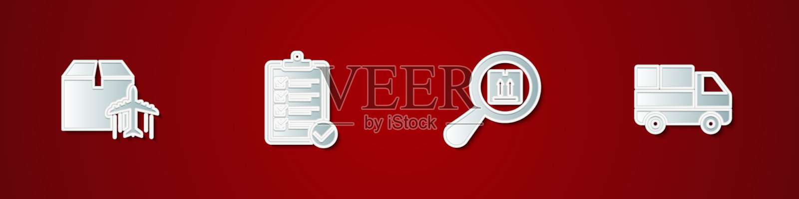 设平面和纸板箱校验插画图片素材