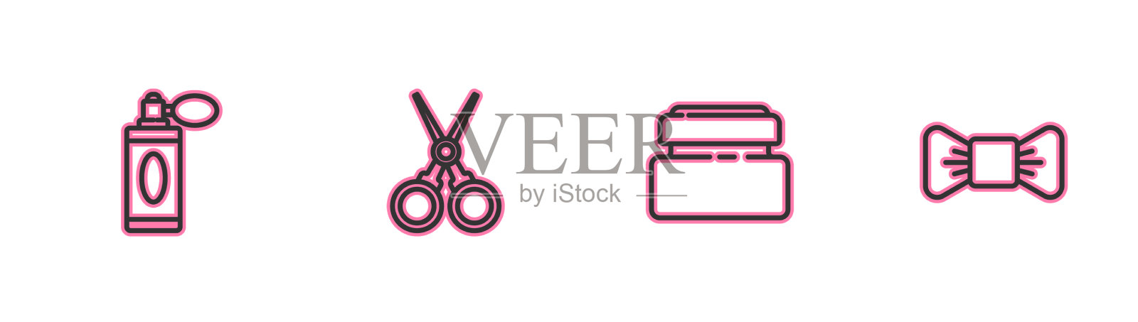 设置须后水瓶与喷雾器，霜或图标素材