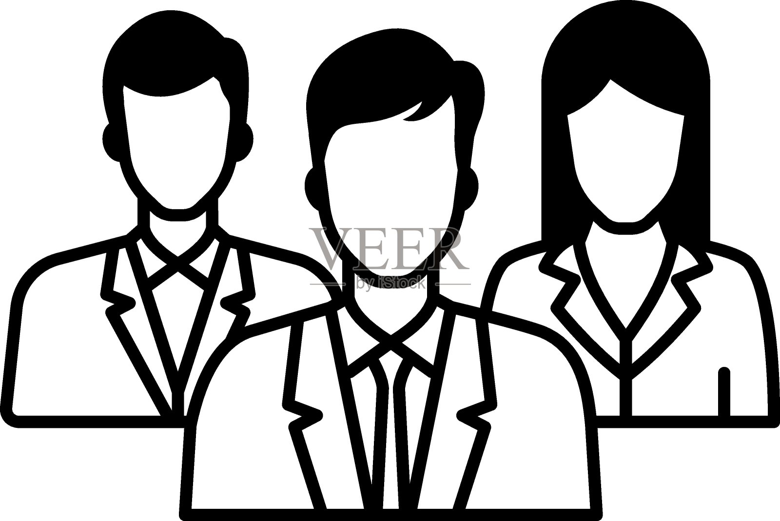 工作组概念，白色背景上的人力资源管理符号，人群或团队矢量颜色图标设计，插画图片素材