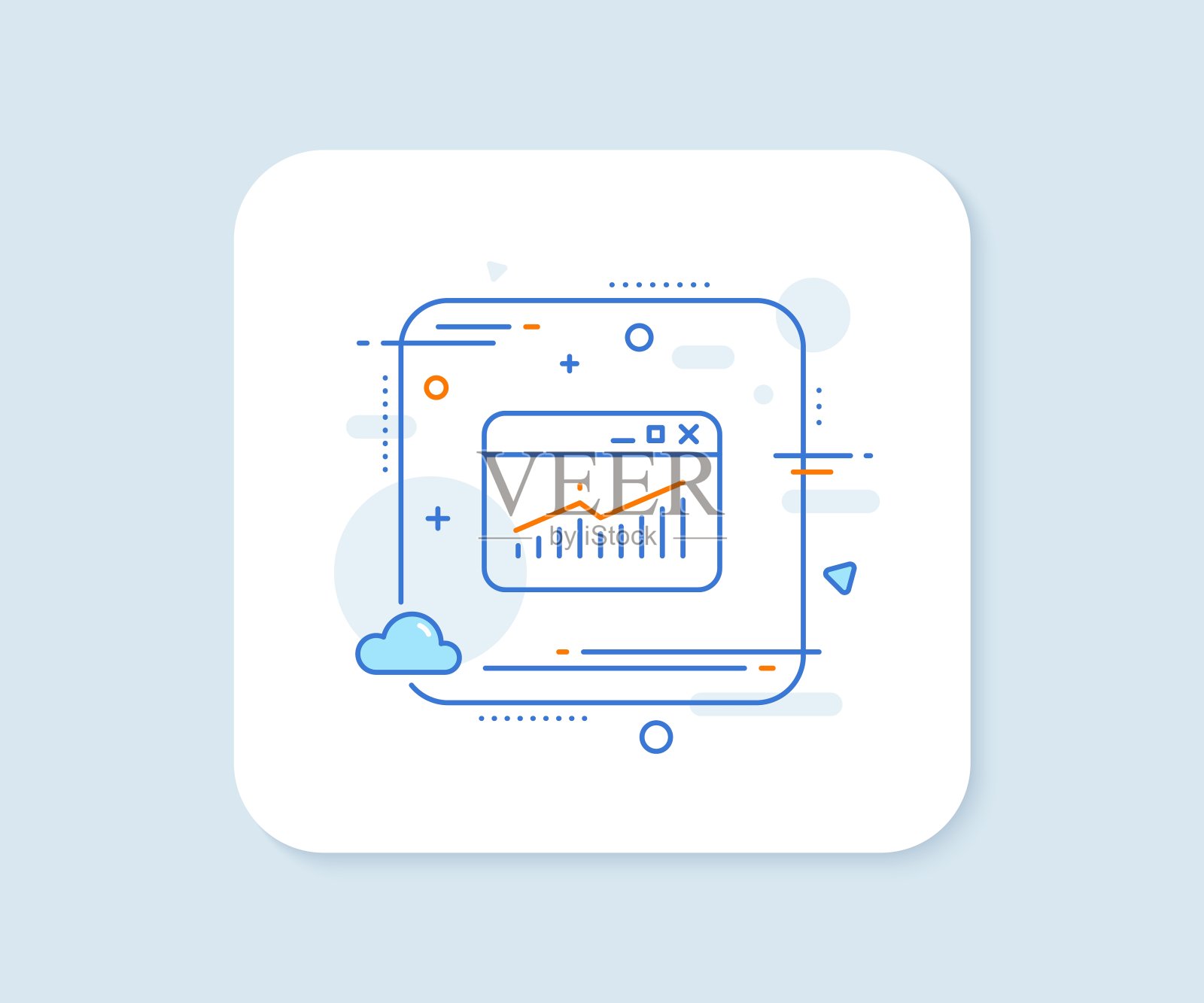 网站流量线图标。报告图表的迹象。向量图标素材