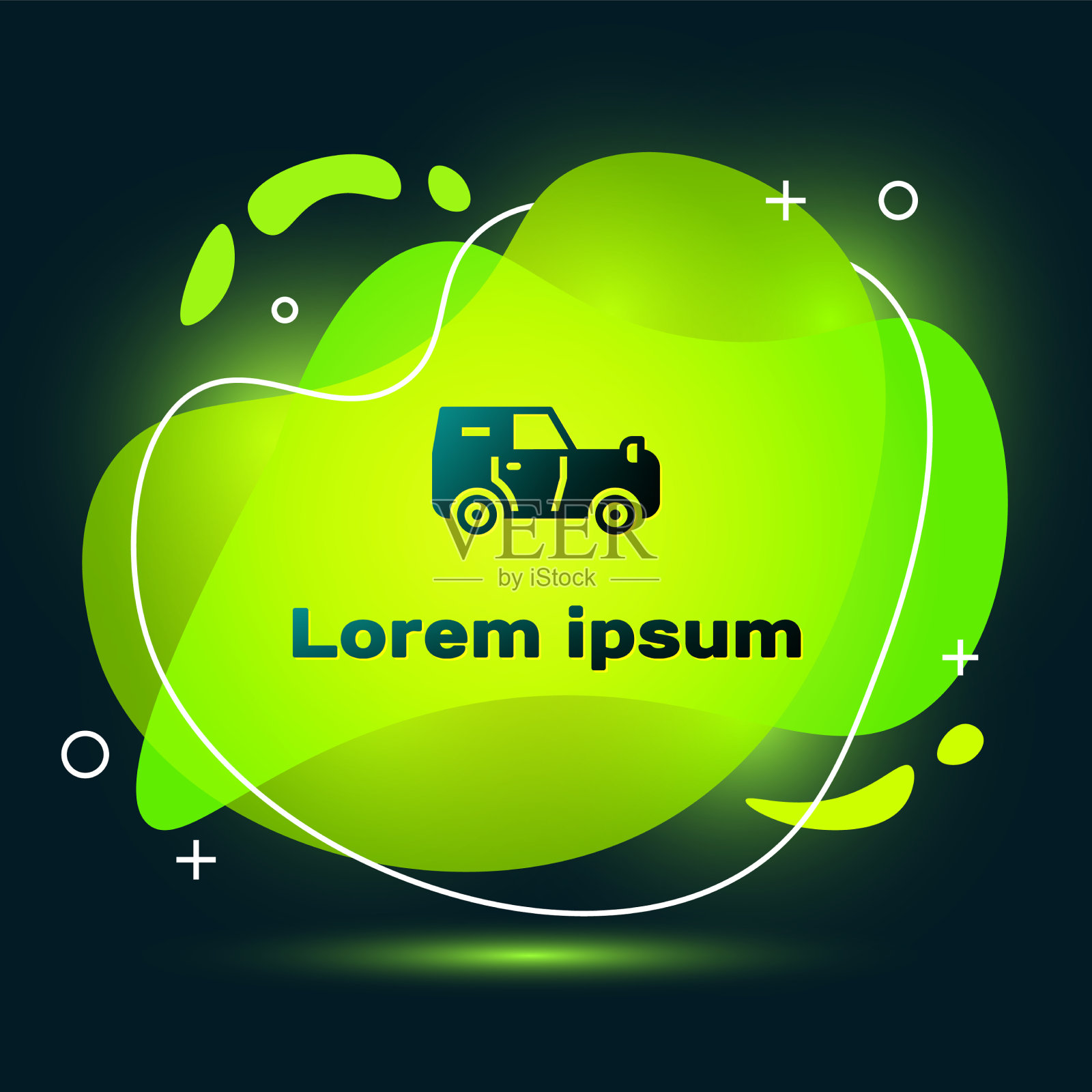 黑色off road汽车图标孤立在黑色插画图片素材