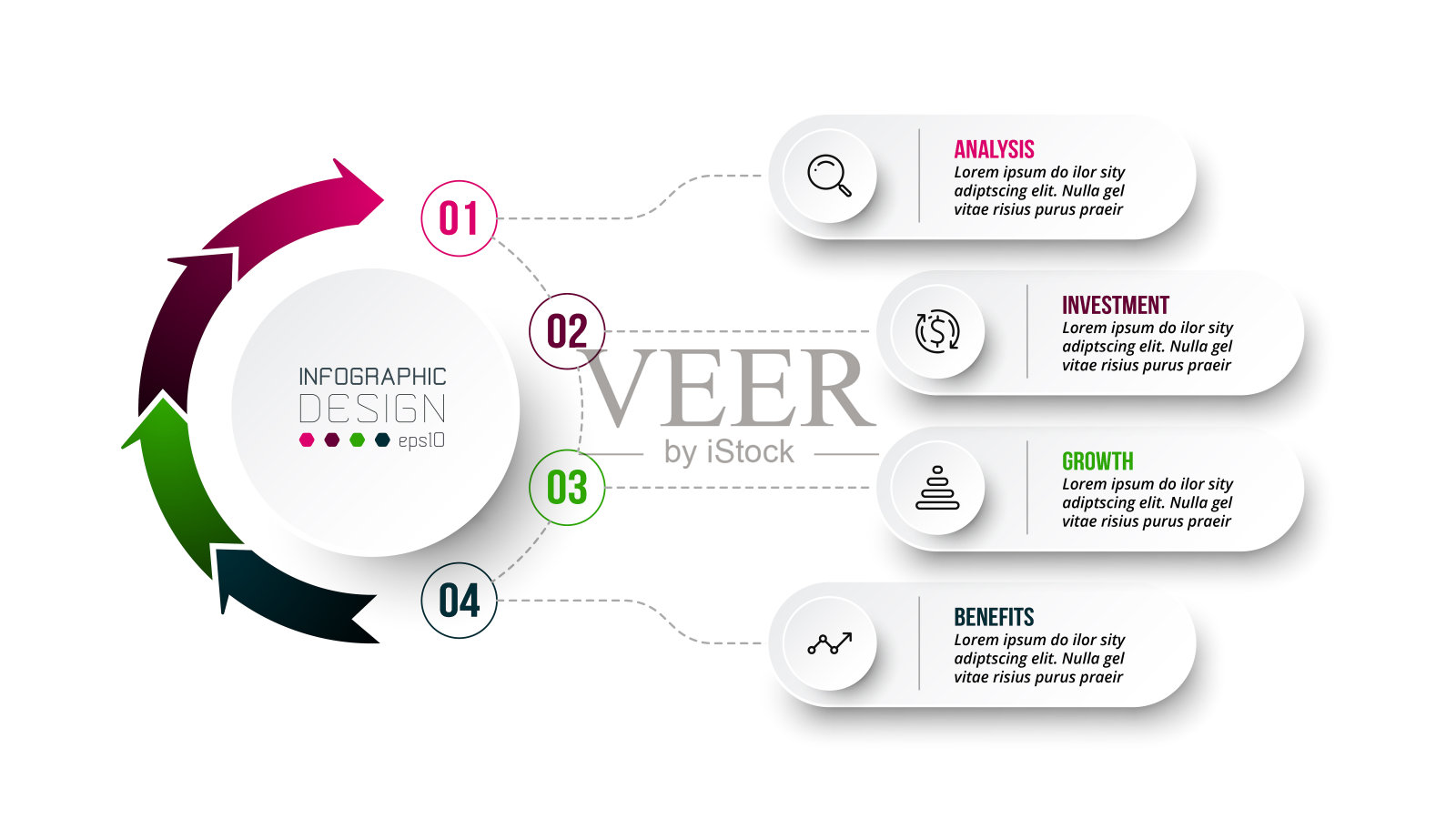 商业或营销图表信息图表模板。设计模板素材