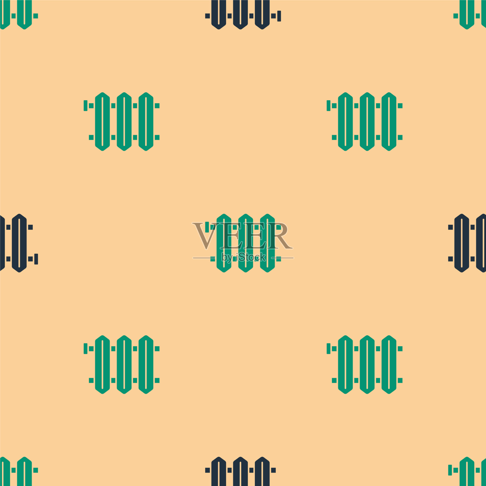 绿色和黑色散热器图标隔离插画图片素材