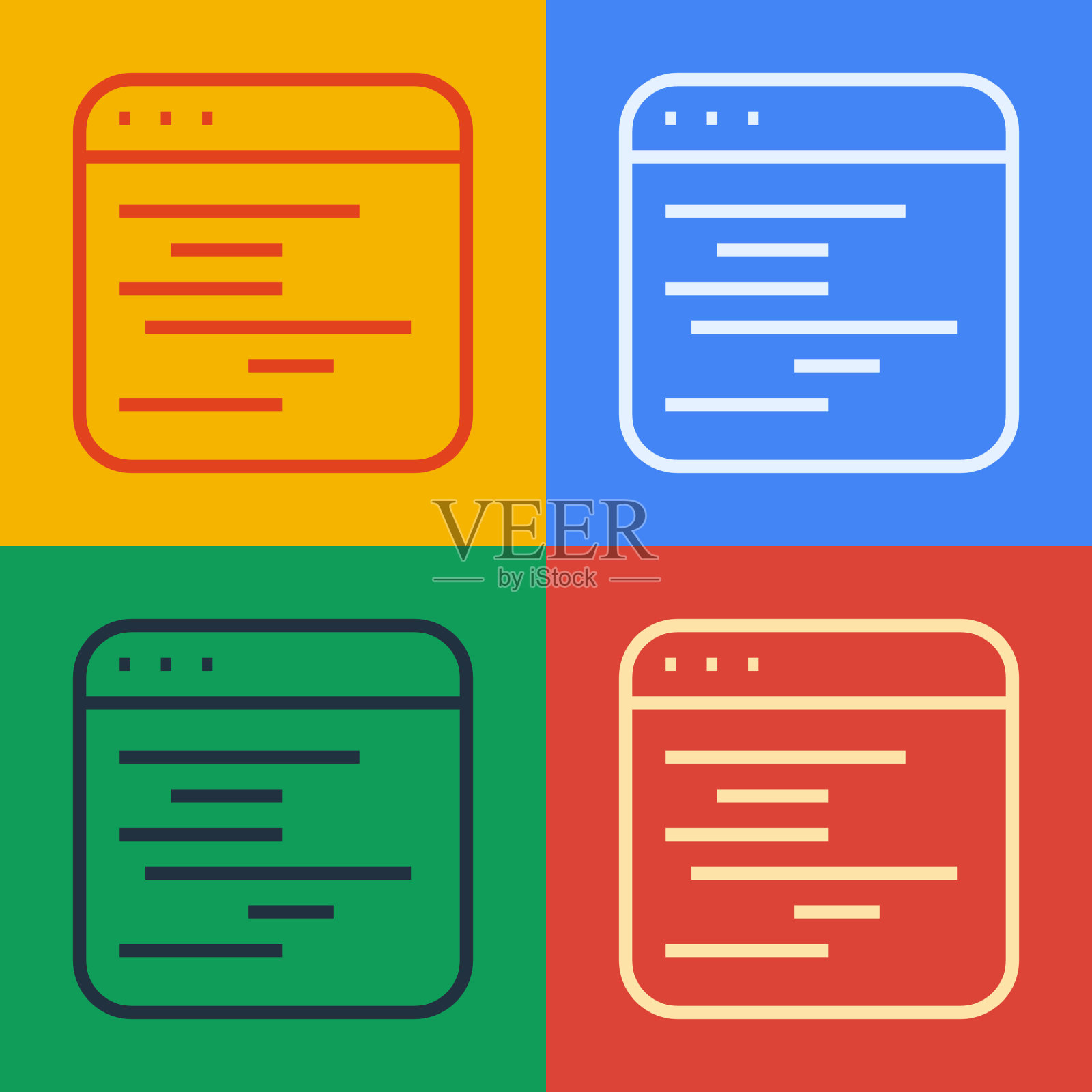 Pop美术线软件web开发人员编程插画图片素材