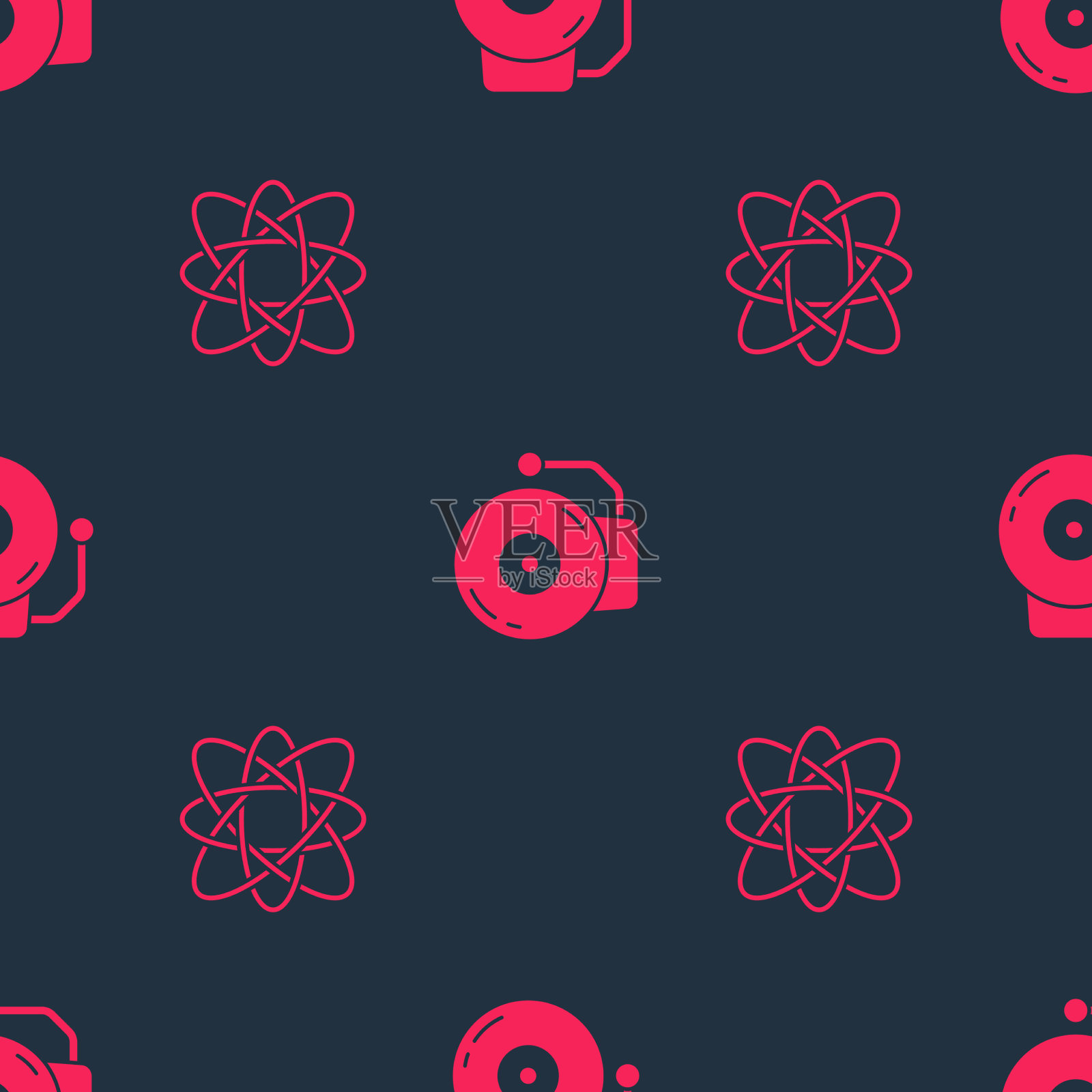 将原子和铃声设置在无缝上图标素材