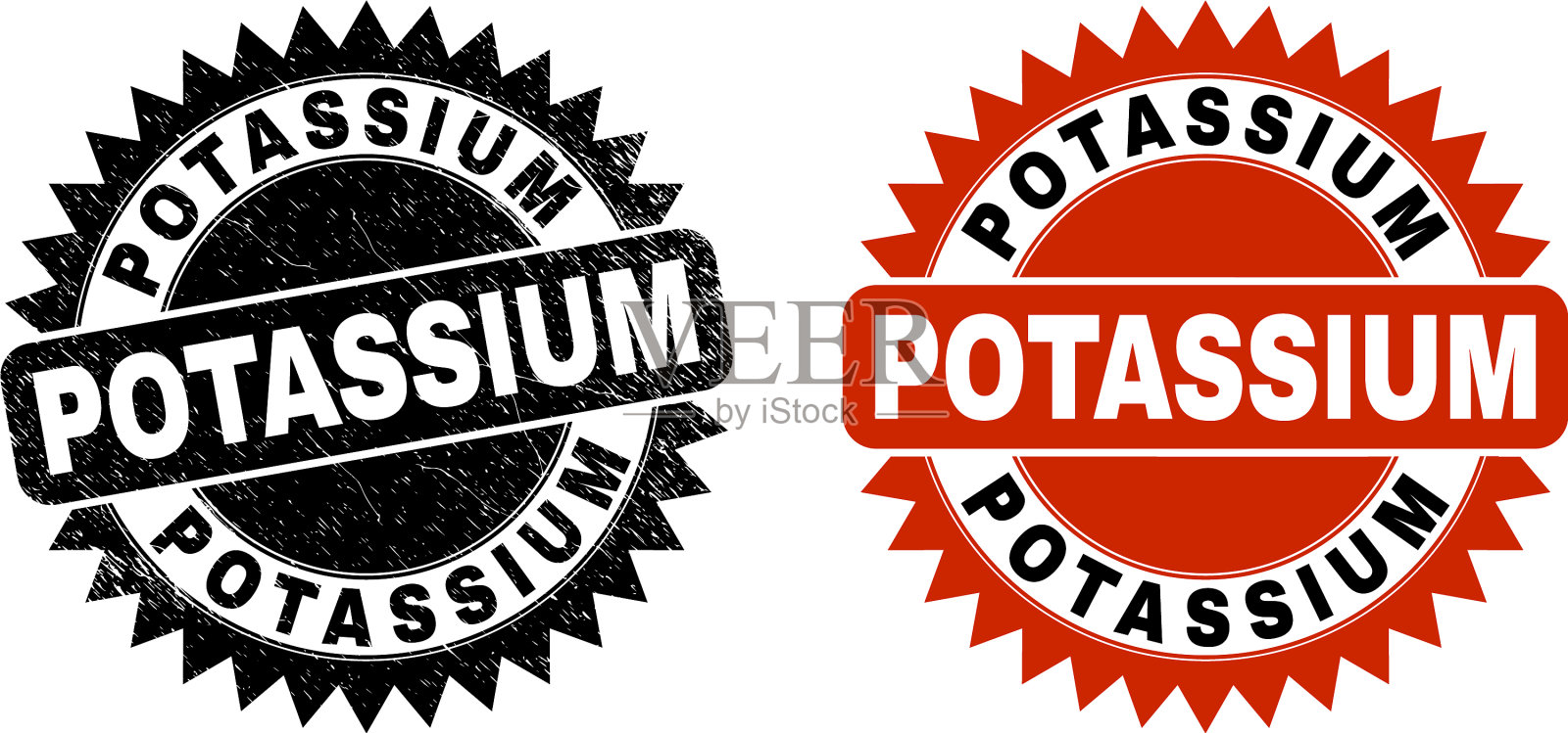 钾黑玫瑰图章印章与腐蚀插画图片素材