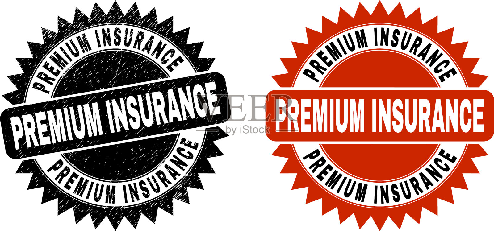 保费保险黑玫瑰邮票插画图片素材