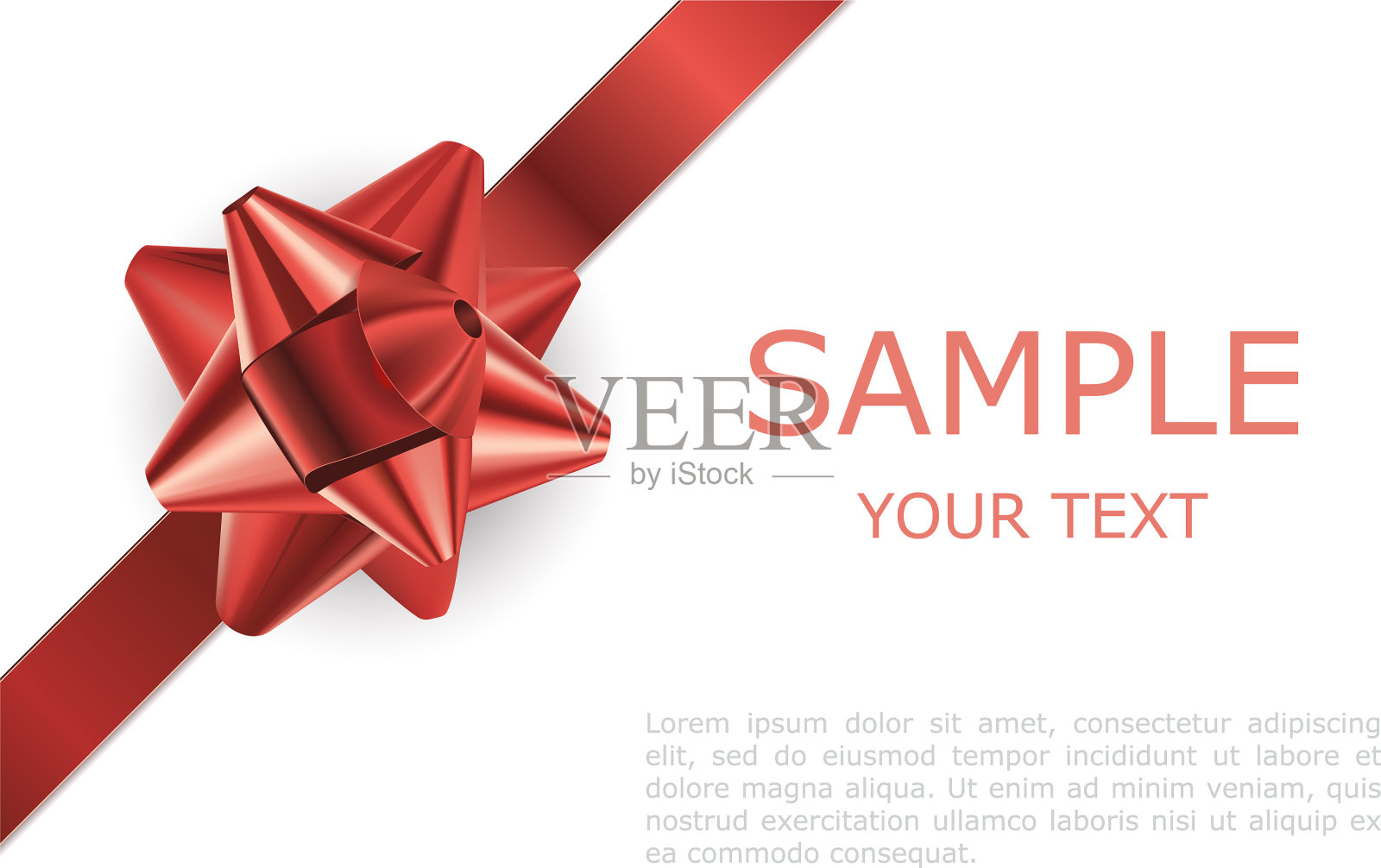 红缎弓插画图片素材