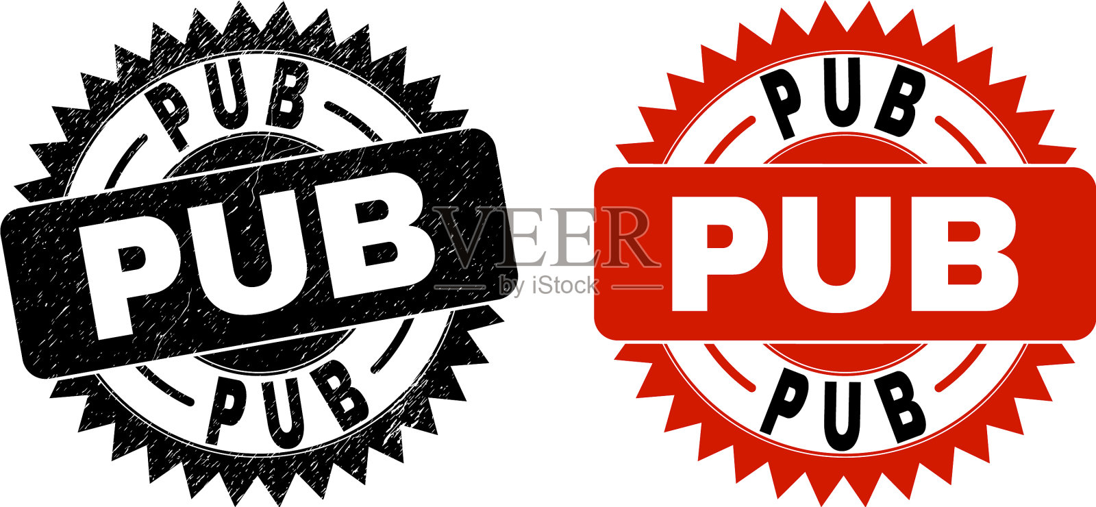 酒吧黑色玫瑰形印章，表面不洁插画图片素材