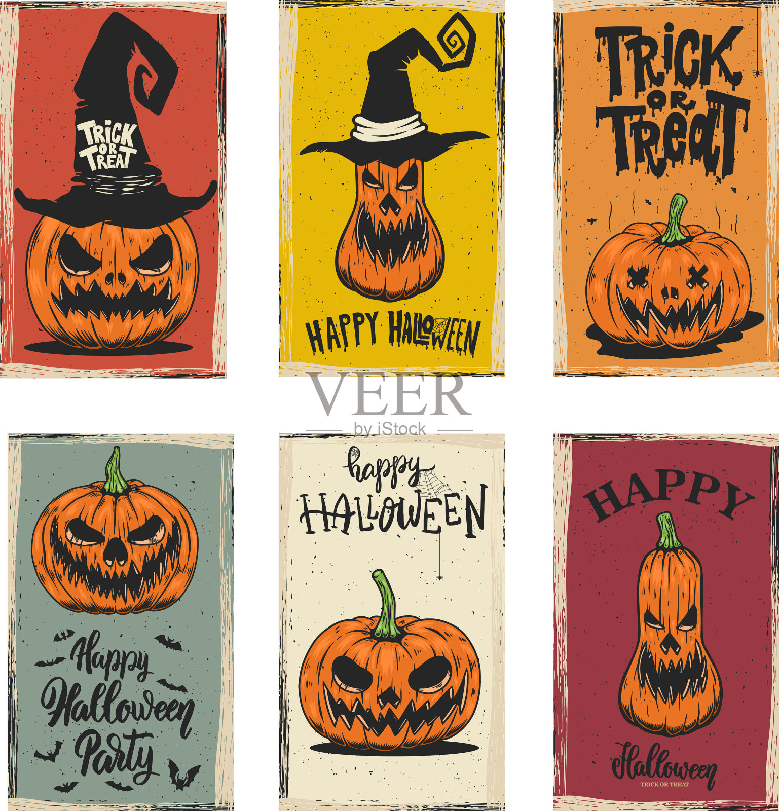 设置万圣节横幅与南瓜设计设计模板素材