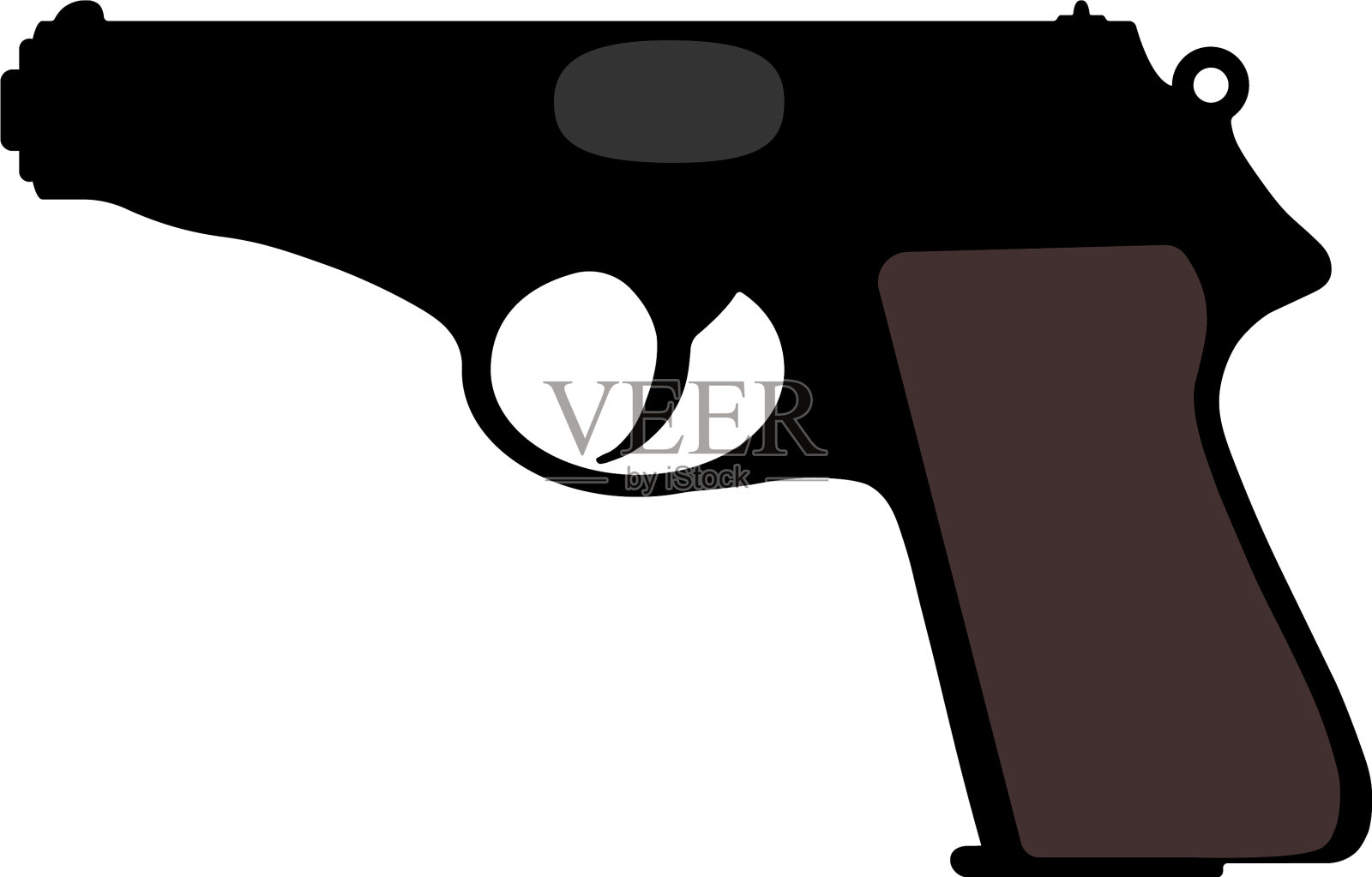 沃尔特手枪剪影手枪武器设计元素图片