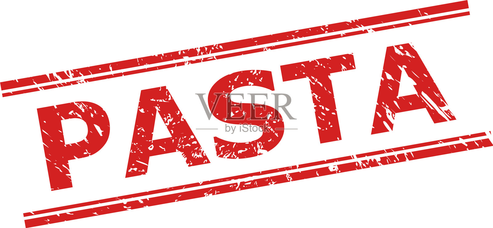 意大利面邮票印章与刮花风格和双插画图片素材