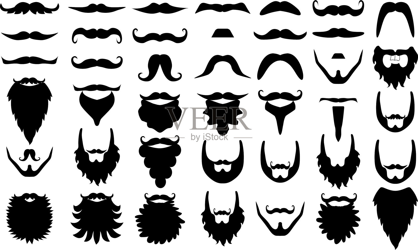 小胡子之类的装饰品插画图片素材