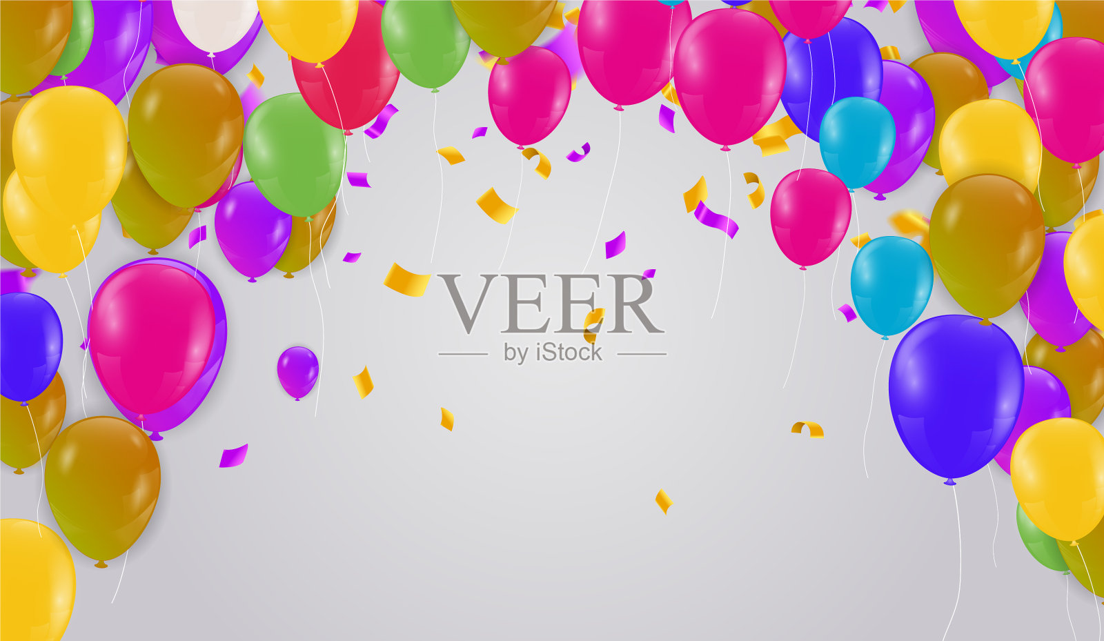 豪华彩色光泽氦气球背景插画图片素材