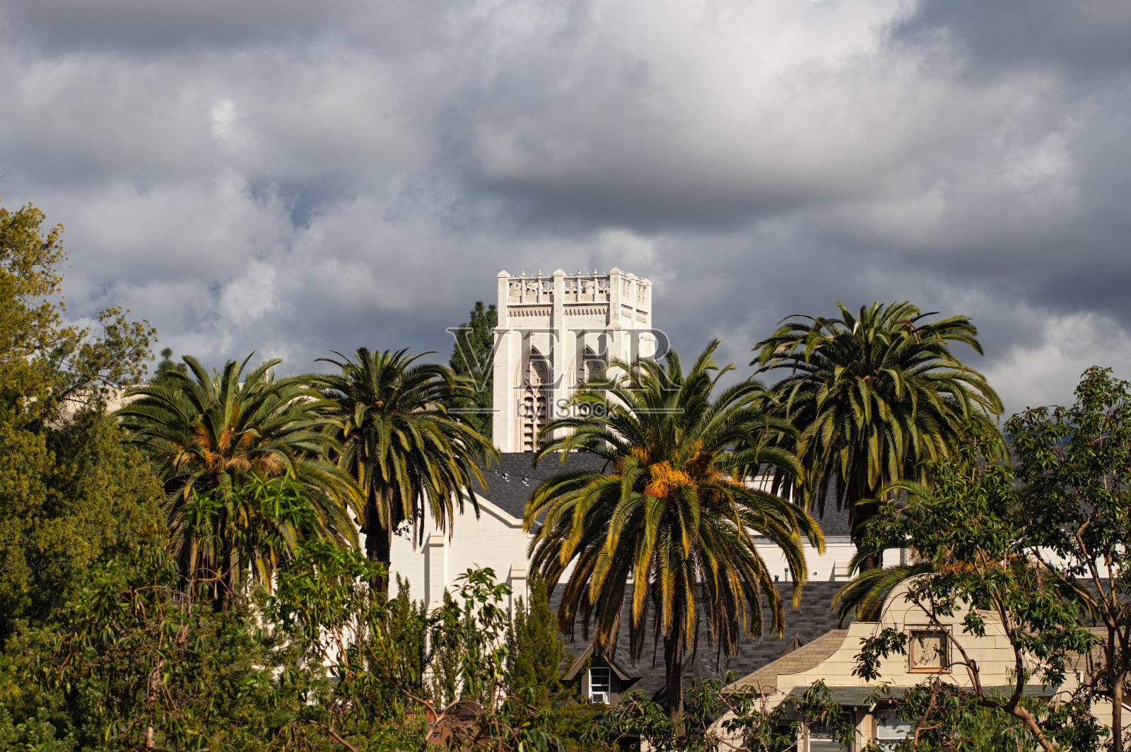 帕萨迪纳联合基督教堂塔照片摄影图片