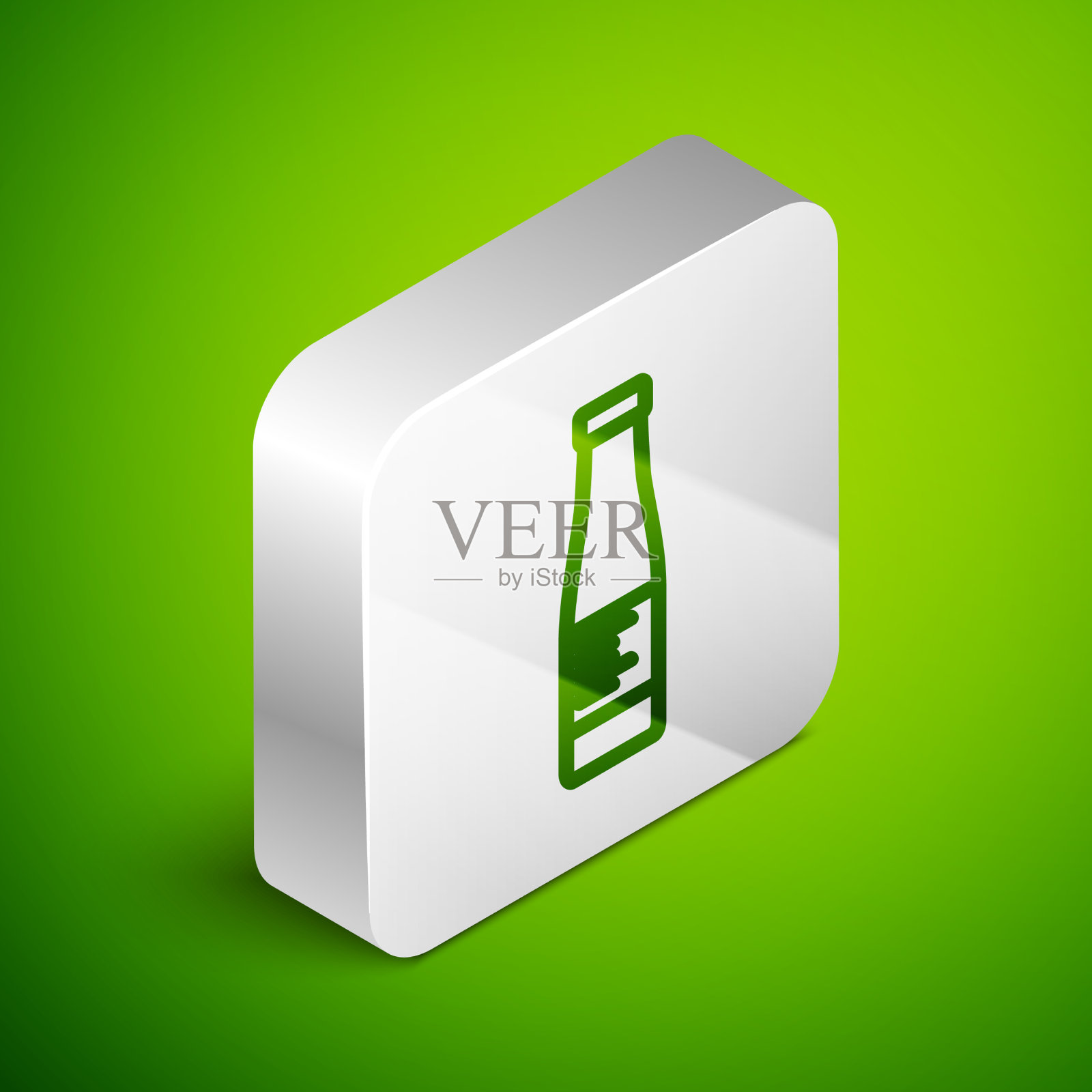 等距线酱瓶图标隔离在绿色插画图片素材