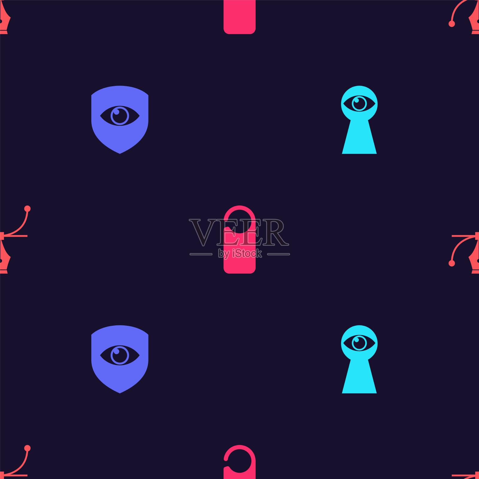 锁孔用眼罩固定，请不要这样做图标素材