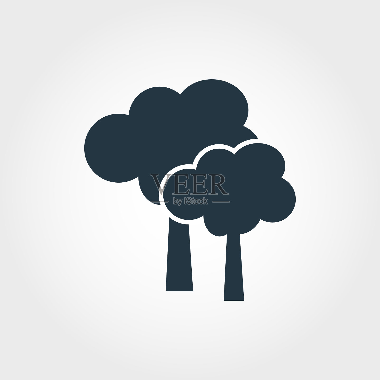 树图标单色风格的图标设计插画图片素材