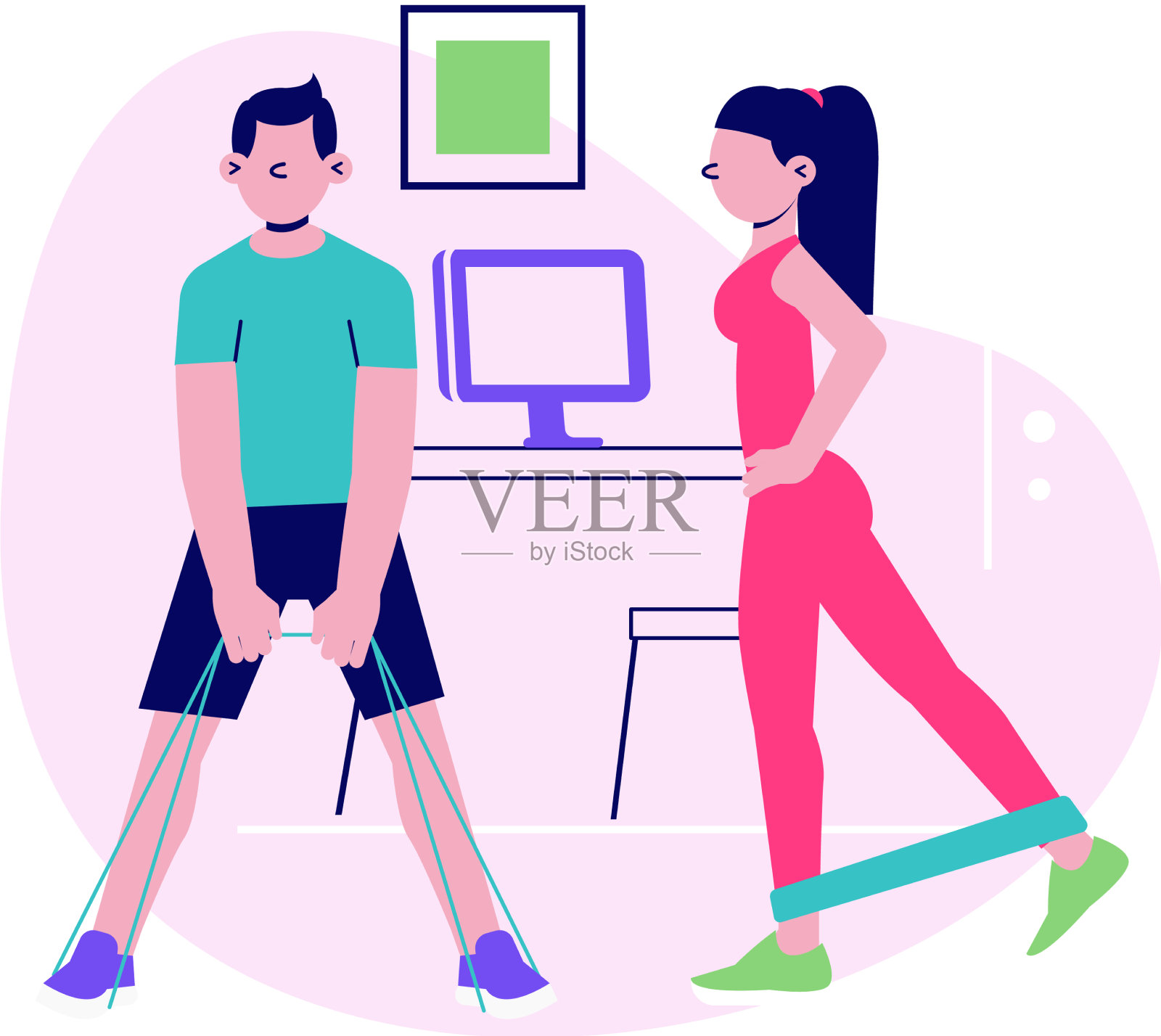 瑜伽回家设计元素图片