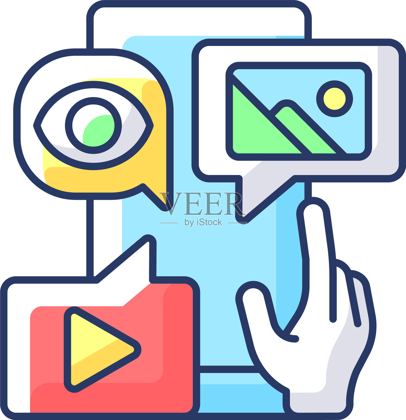 内容营销RGB彩色图标图标素材