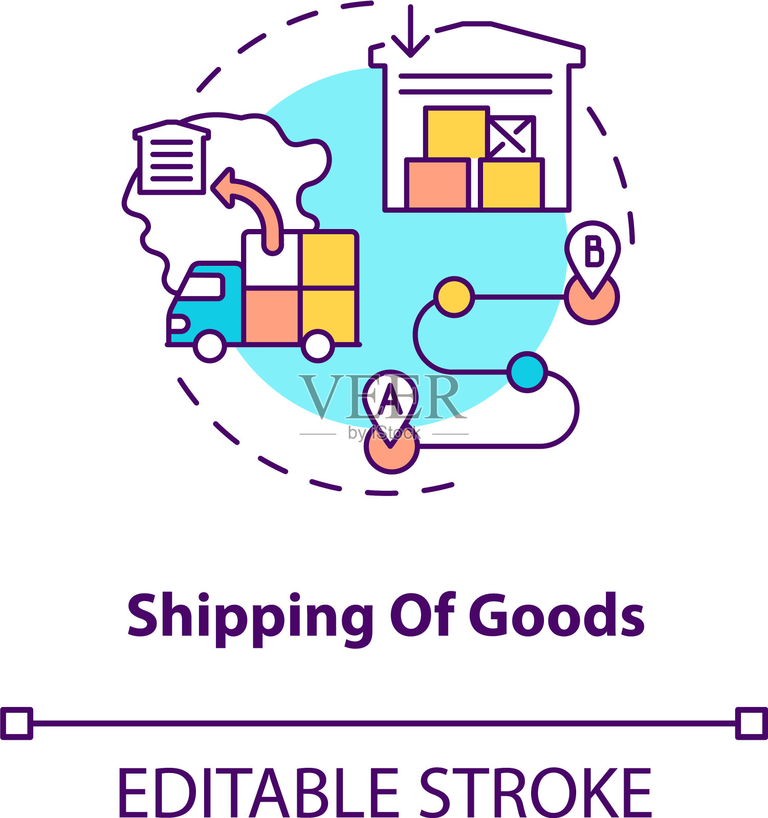 航运货物概念图标插画图片素材