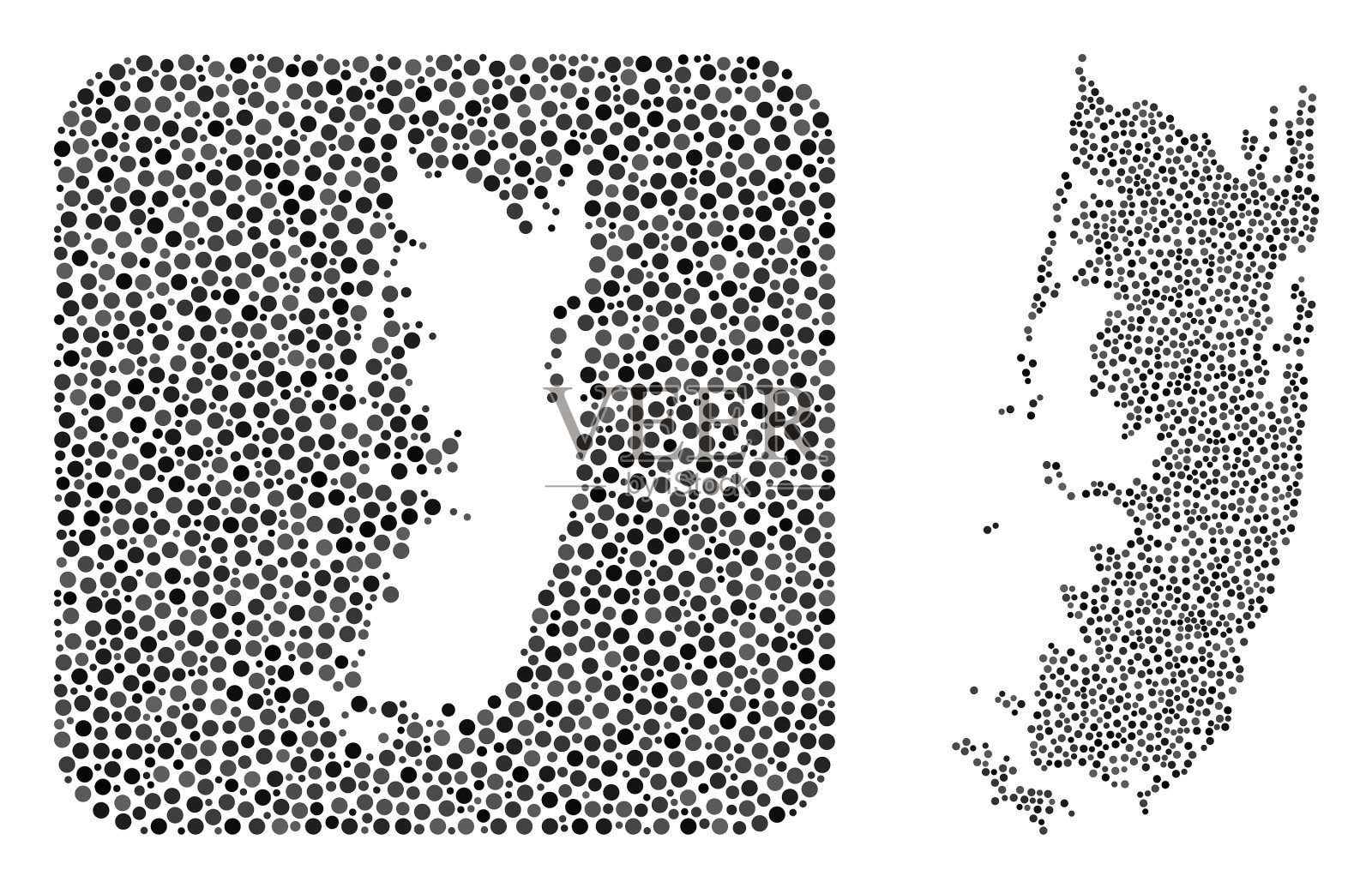 地图pemba岛点马赛克与模板插画图片素材