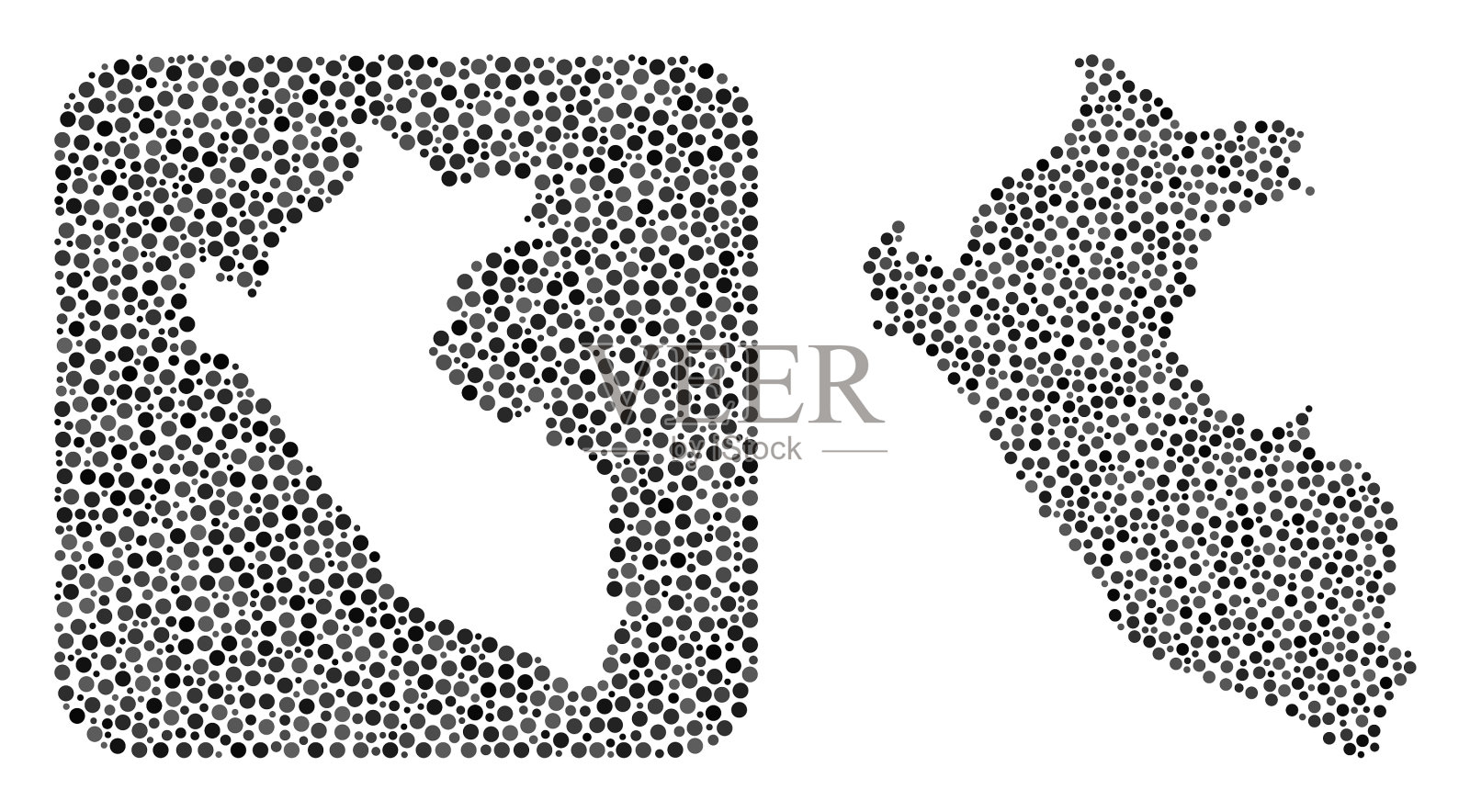 地图秘鲁点拼贴与模具插画图片素材