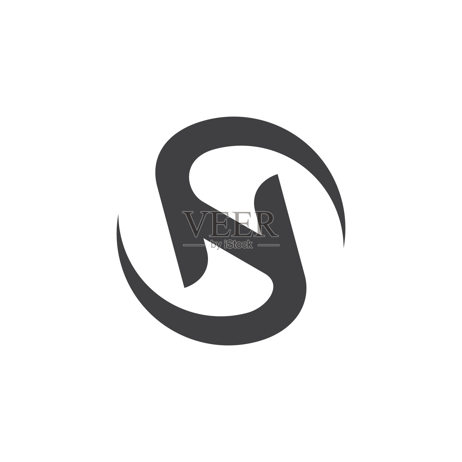 字母sn圆旋转标志设计元素图片