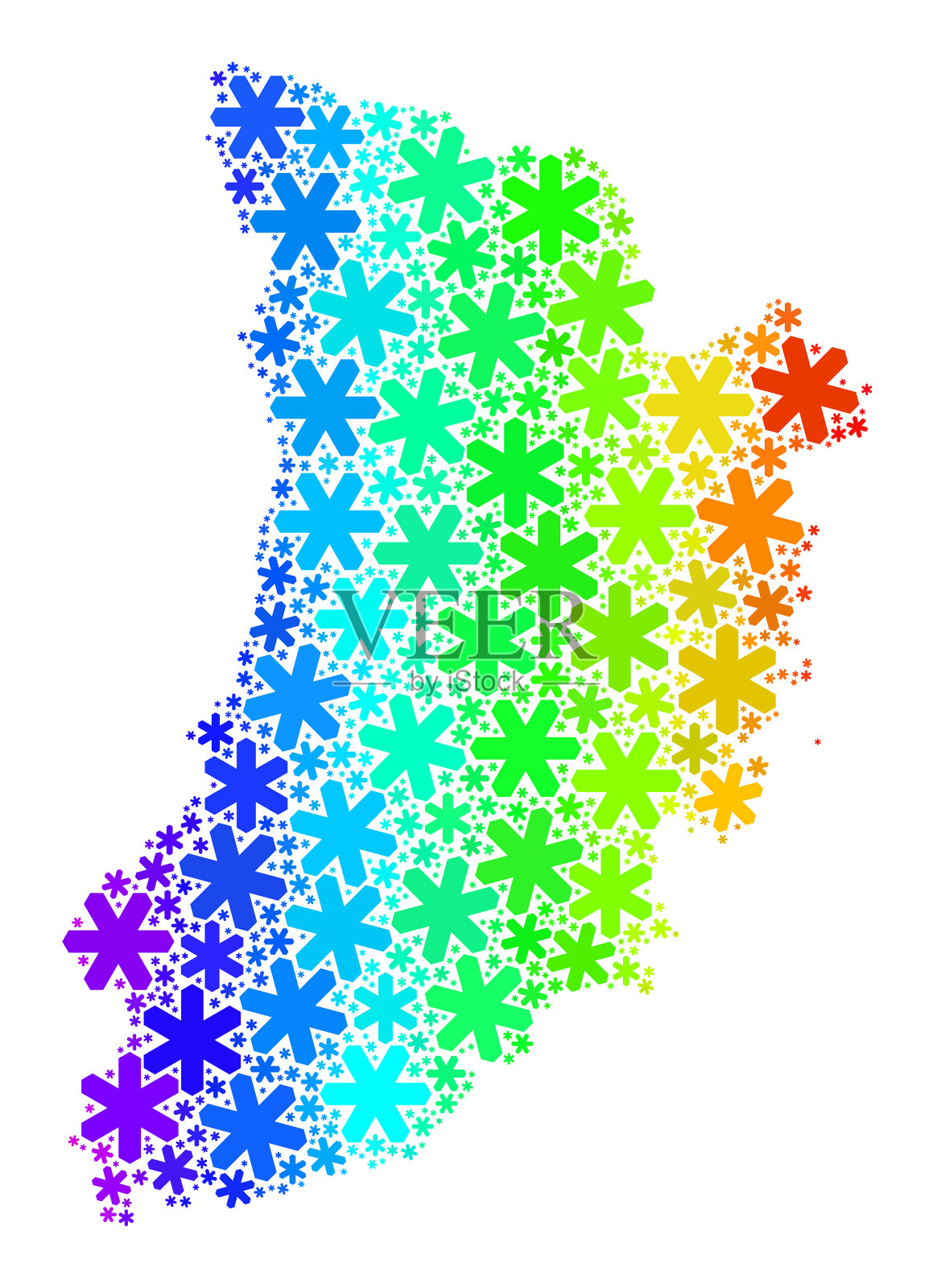 彩虹梯度冬季拼贴莱达省插画图片素材