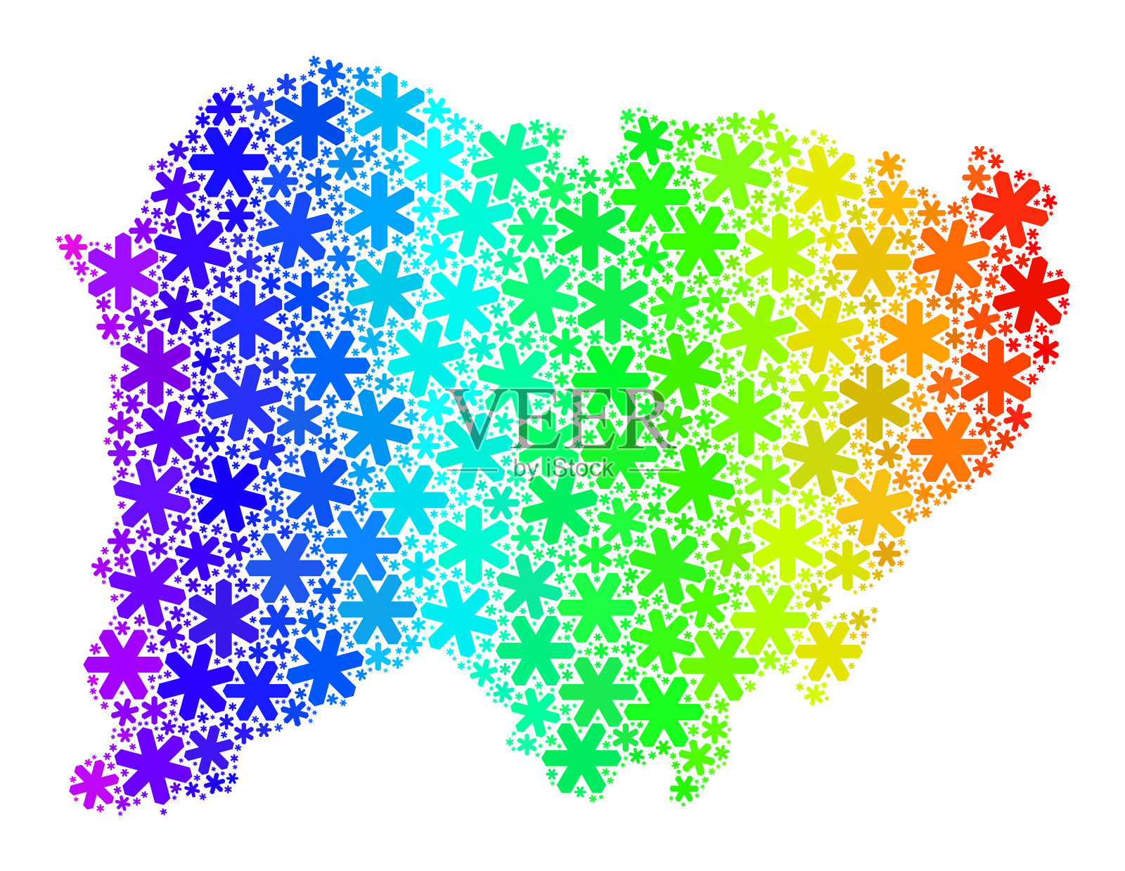 光谱梯度圣诞马赛克萨拉曼卡插画图片素材