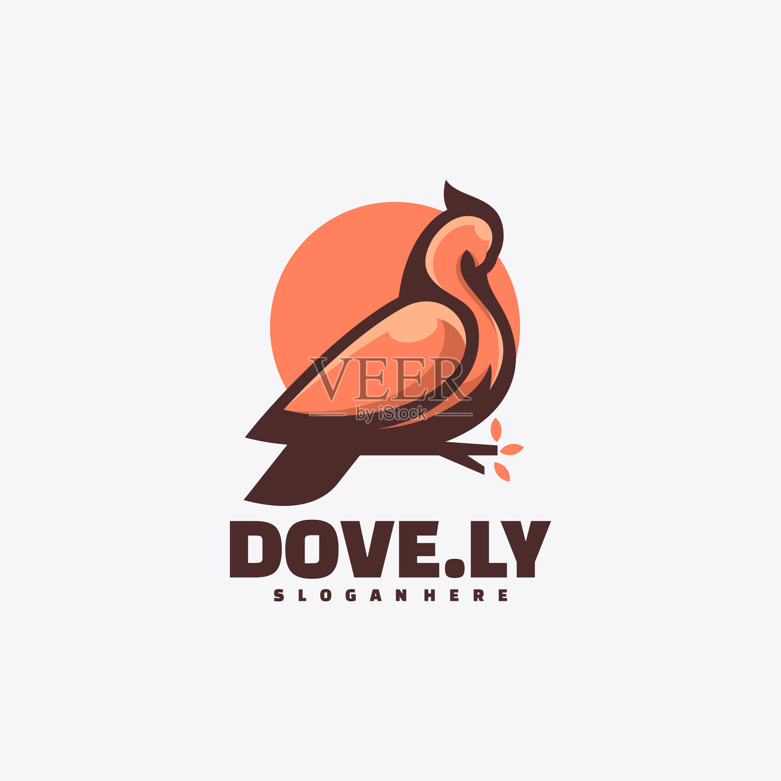 标志鸽子简单的吉祥物风格插画图片素材